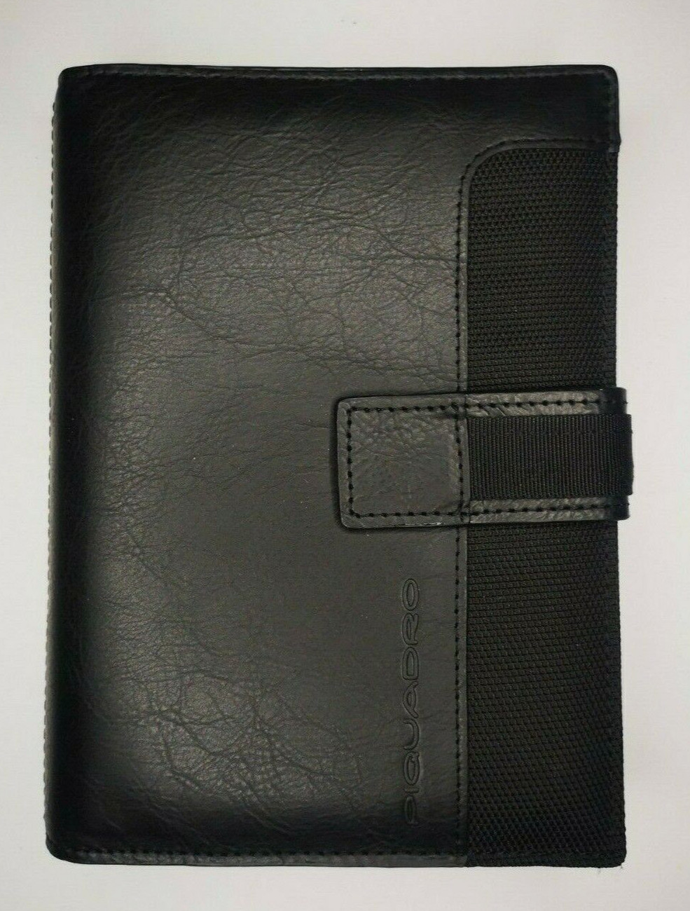 Piquadro Leather Synthetic Agenda Organizer Planner Cover Medium Black Italy