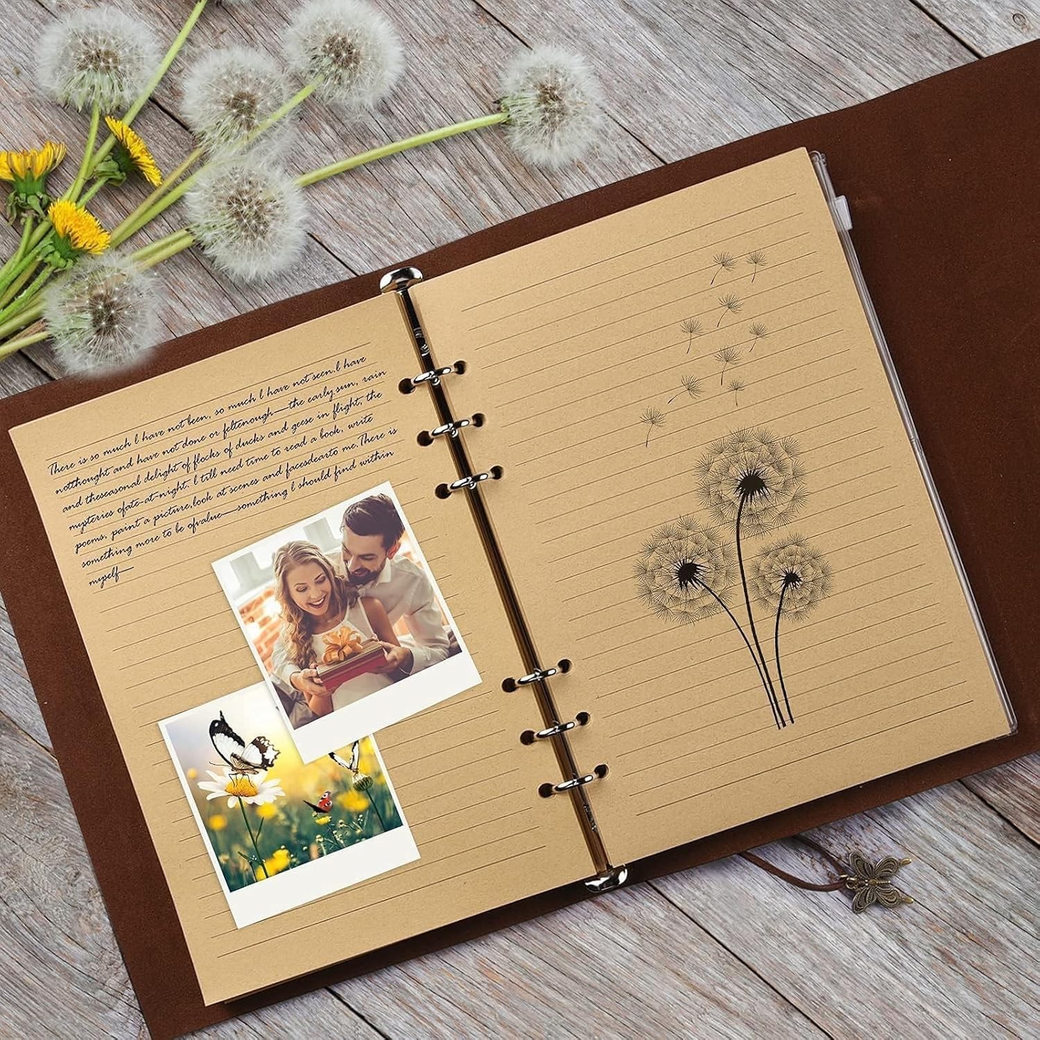 Leather Journal Notebook, Refillable Writing Journal Diary Planner，Gifts For …