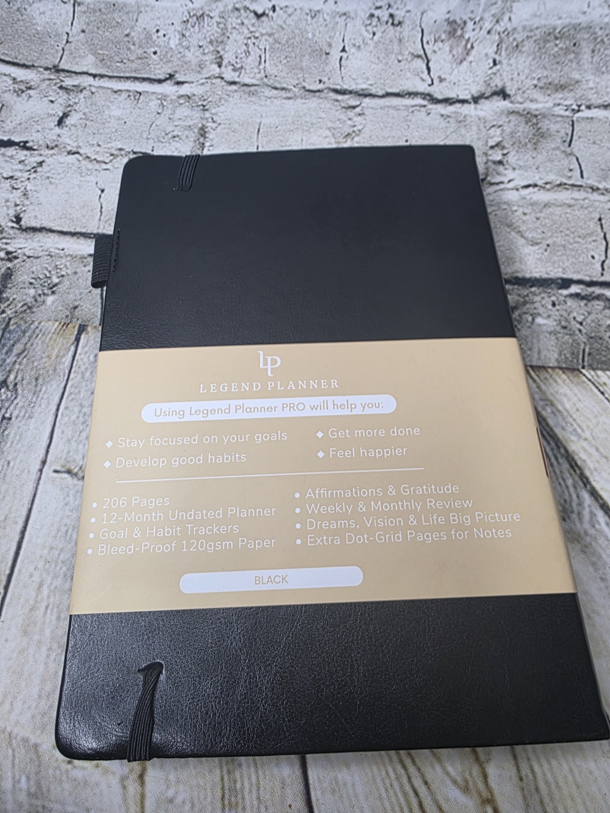 Legend Pro Weekly Planner Undated Weekly Planner Black Embossed Faux Leather