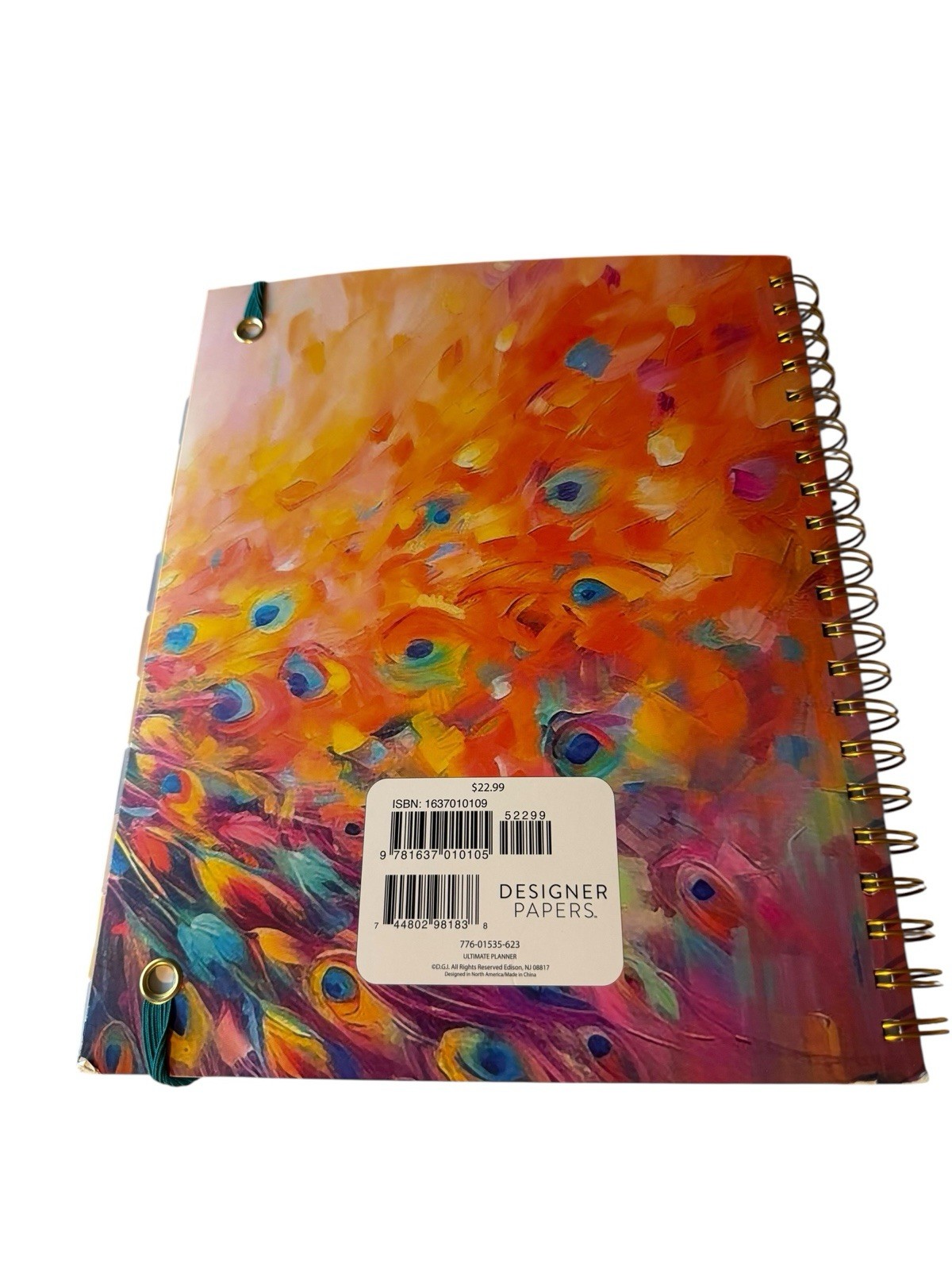 New Designer Papers Ultimate Planner 11 X 8.5 Peacock Colorful Tab Dividers