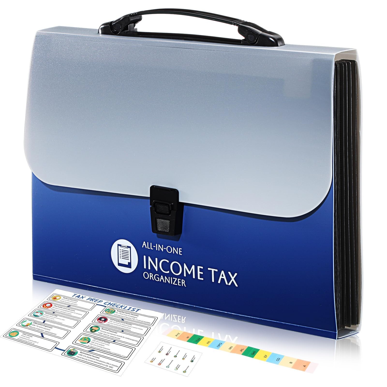 Janlaugh 1 Set Tax Record Organizer All in One Income Document Blue