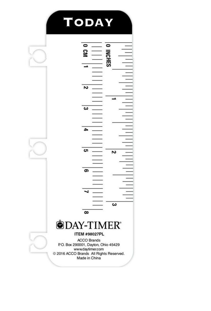 Day-Timer Organizer Planner Snap In Page Locator Marker Ruler, Today Drop-Down