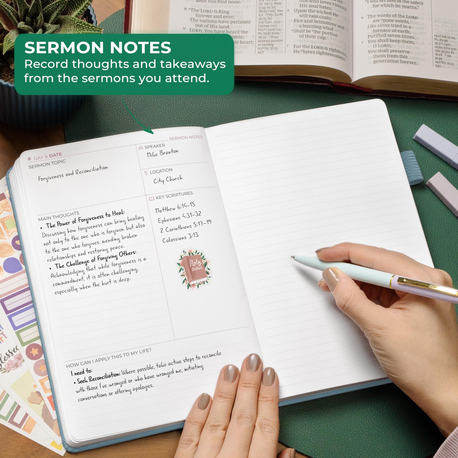 Clever Fox Daily Faith Journal – Guided A5 (5.8” x 8.3”), Aquamarine