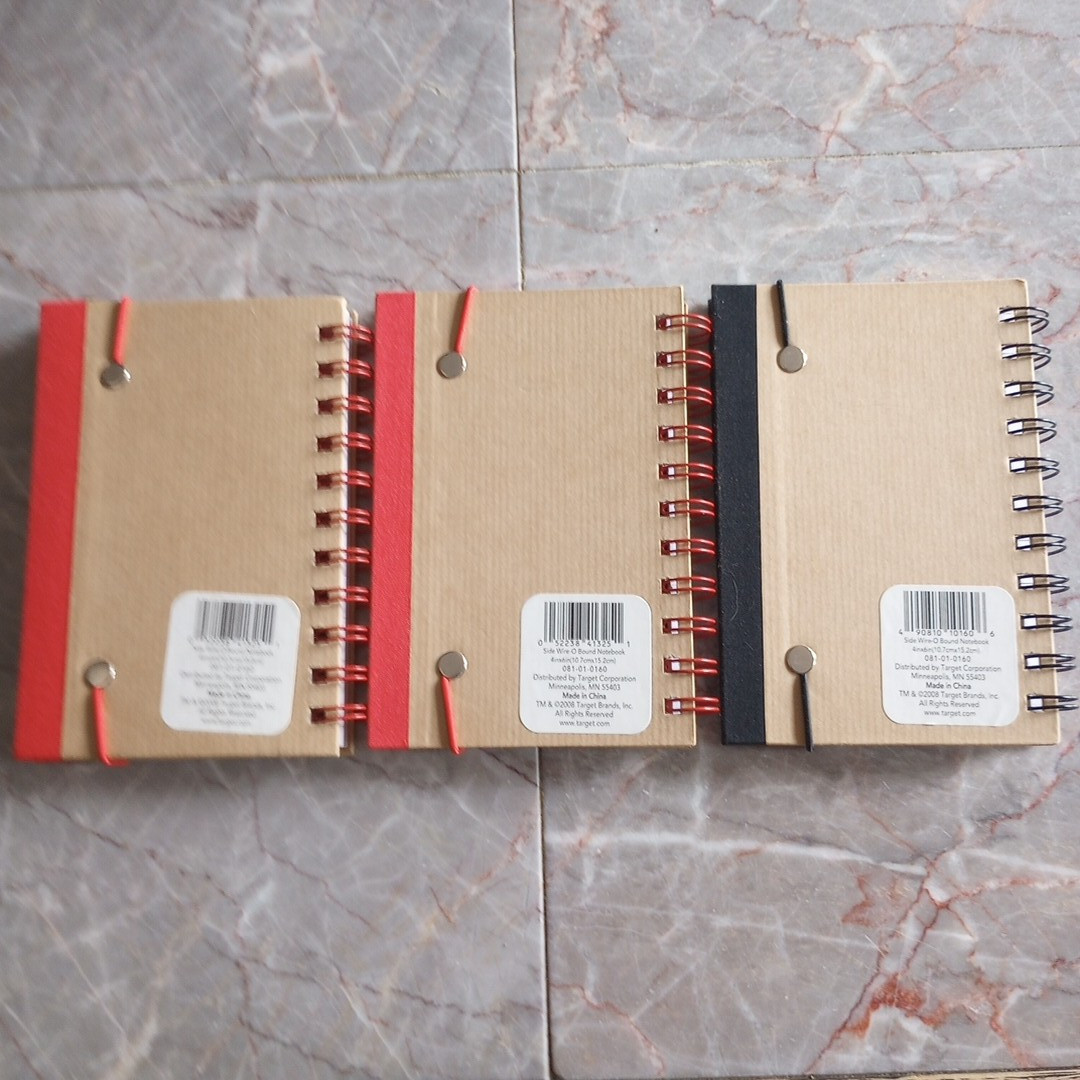 New 2008 Set Of 3 Side Wire O Bound Notebooks 4×6