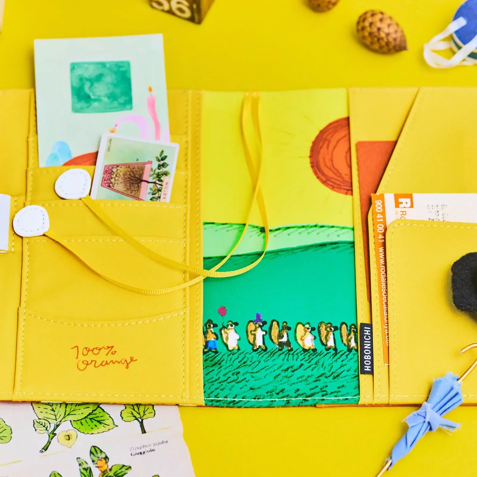 Hobonichi Techo A6 Cover 100%ORANGE Risu ga Zorozoro Squirrel Design Japan