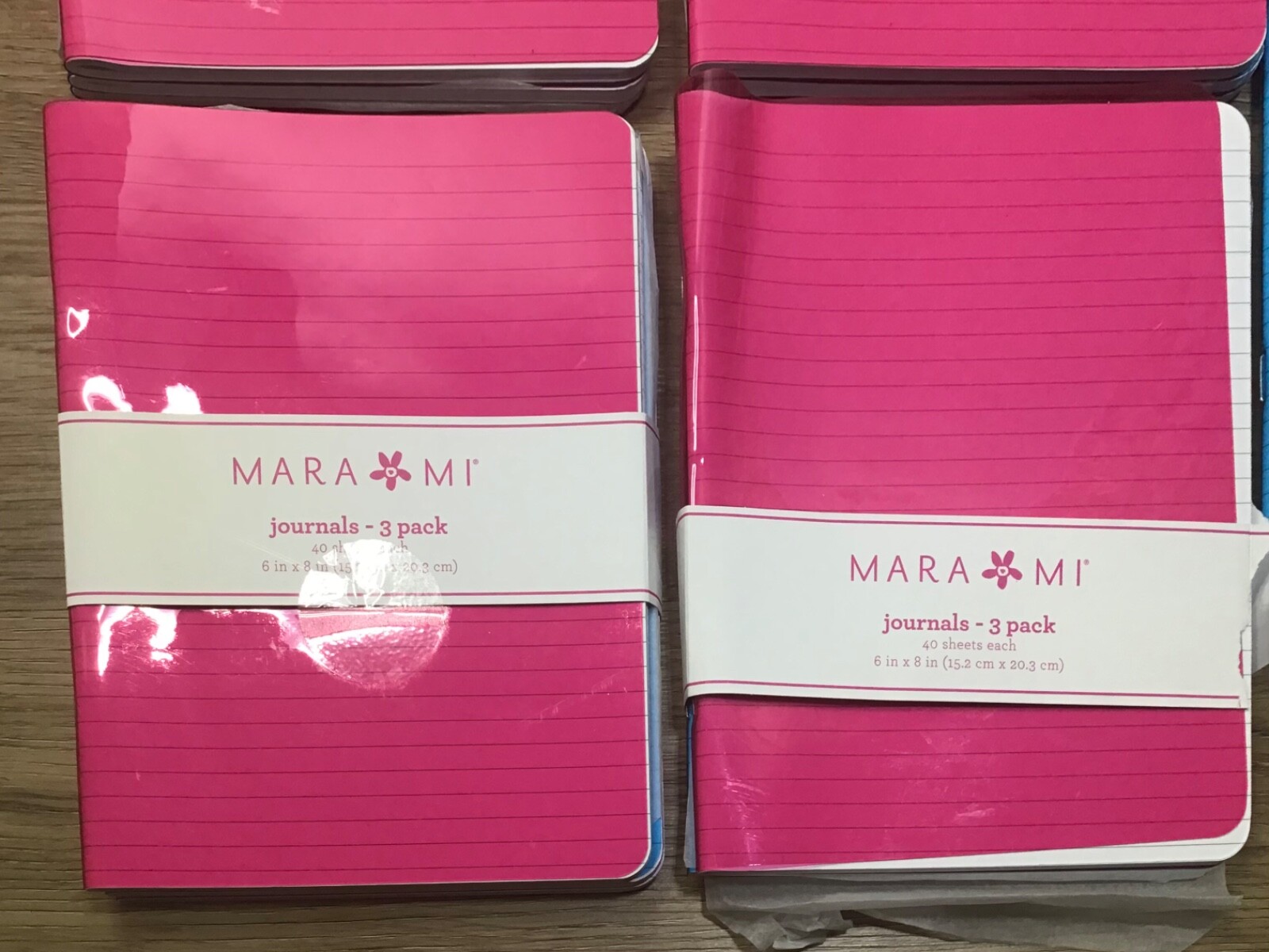 Mara Mi 3-pc X4 +1 Journals 40-sheet each 6”X8” Ruled Notebooks **WEAR**
