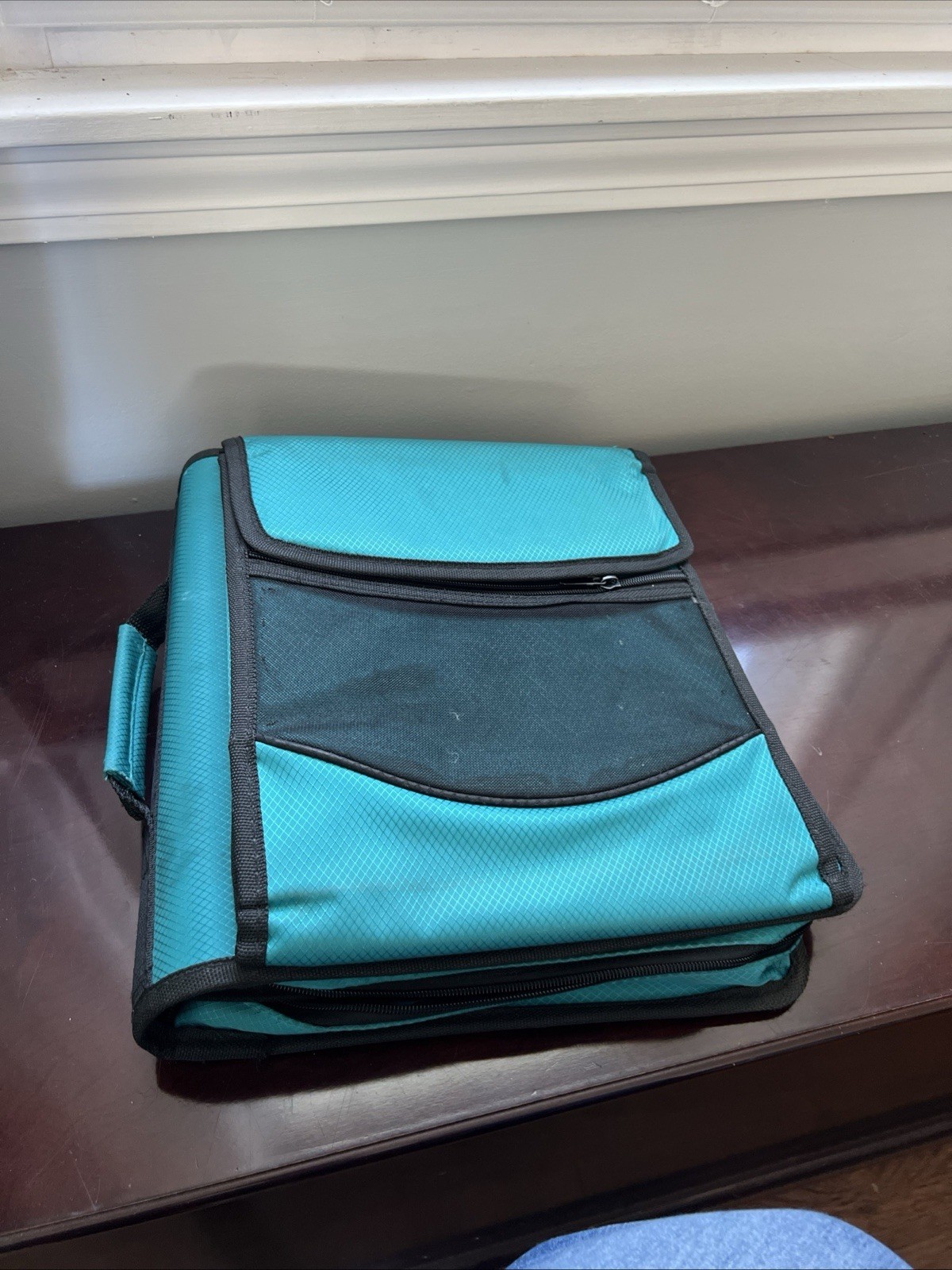 Pock-it Plus Ultimate 4” Zipper Binder/Lap Top Bag Teal With Shoulder Strap