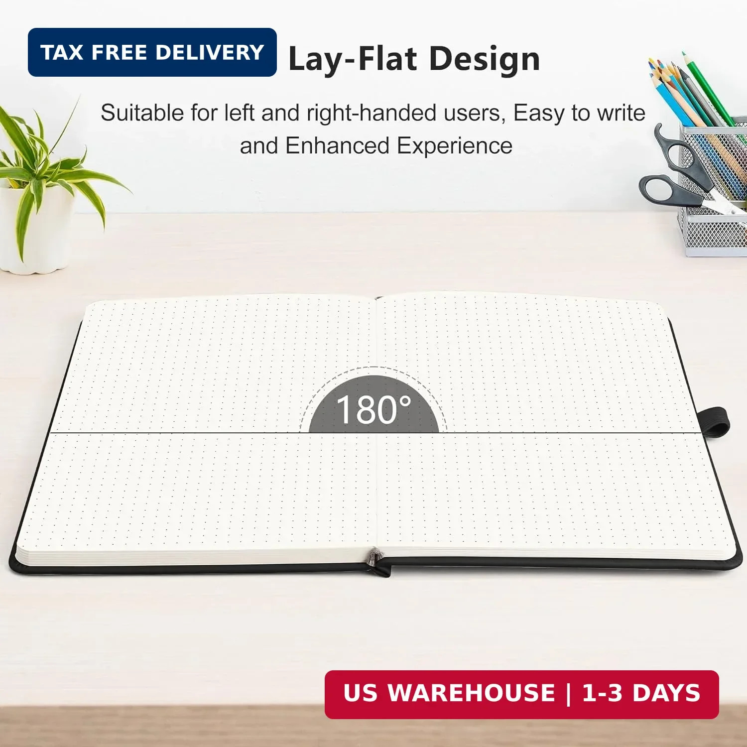 RETTACY Dotted Journal Notebook, 192 Pages, A5 Medium Size (5.7” x 8.3”), Leat