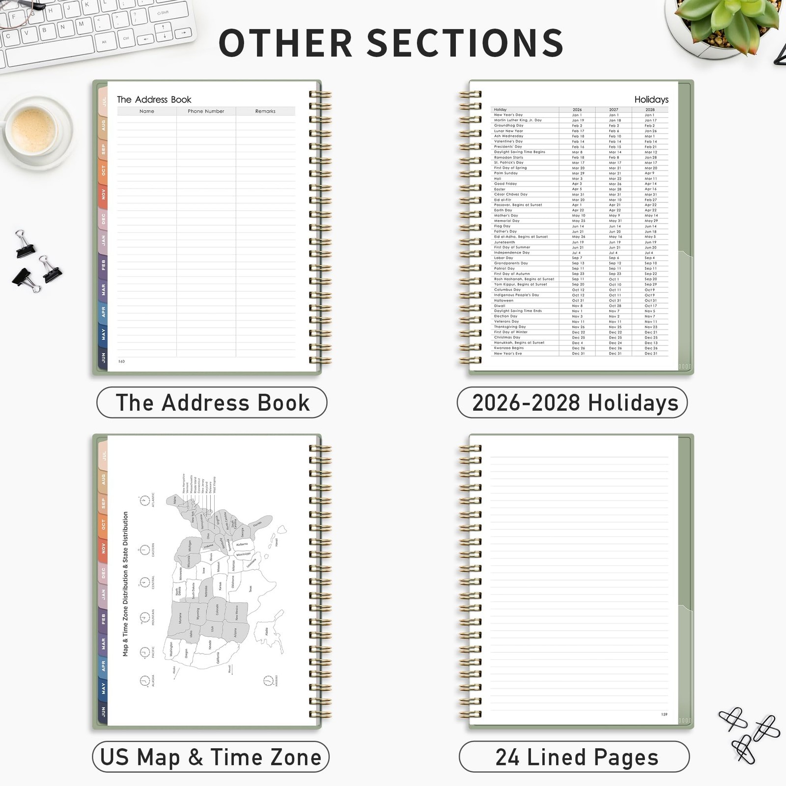 RETTACY Academic Planner 2026-2027, Weekly and 8.5″ x 11″, Light Green