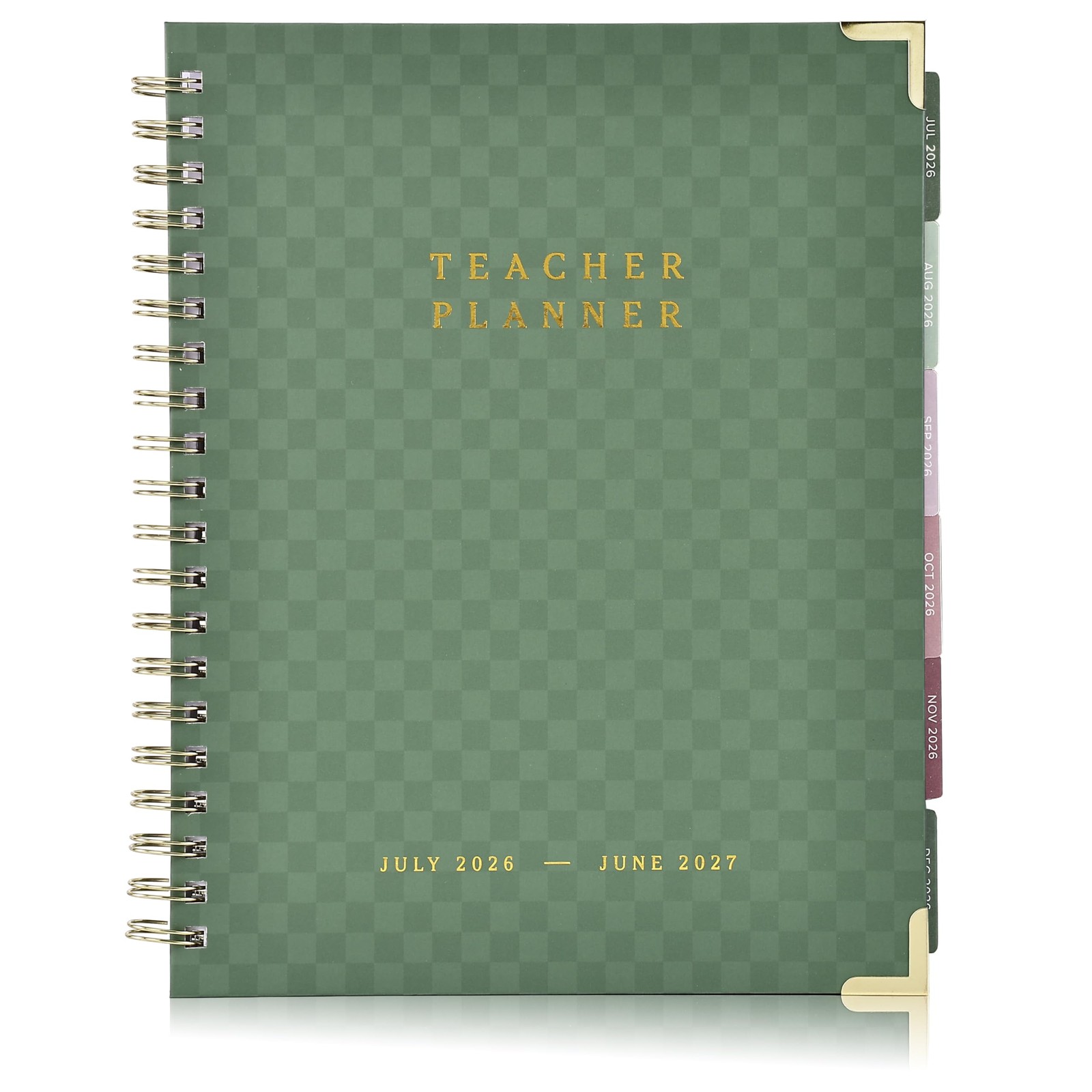 Aesthetic Teacher Planner For The 2026-2027 Academic 8.5 x 11 inches, Sage