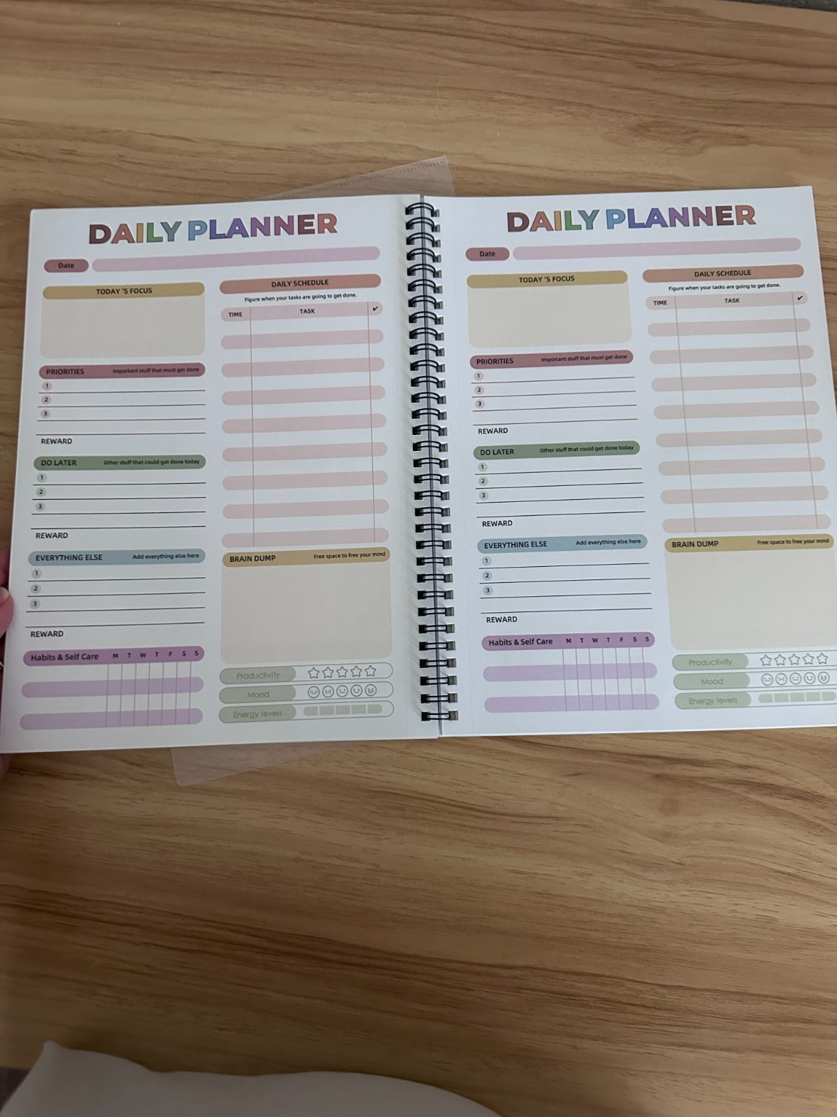 ADHD Spiraled Cleaning Planner Reusable Open Box