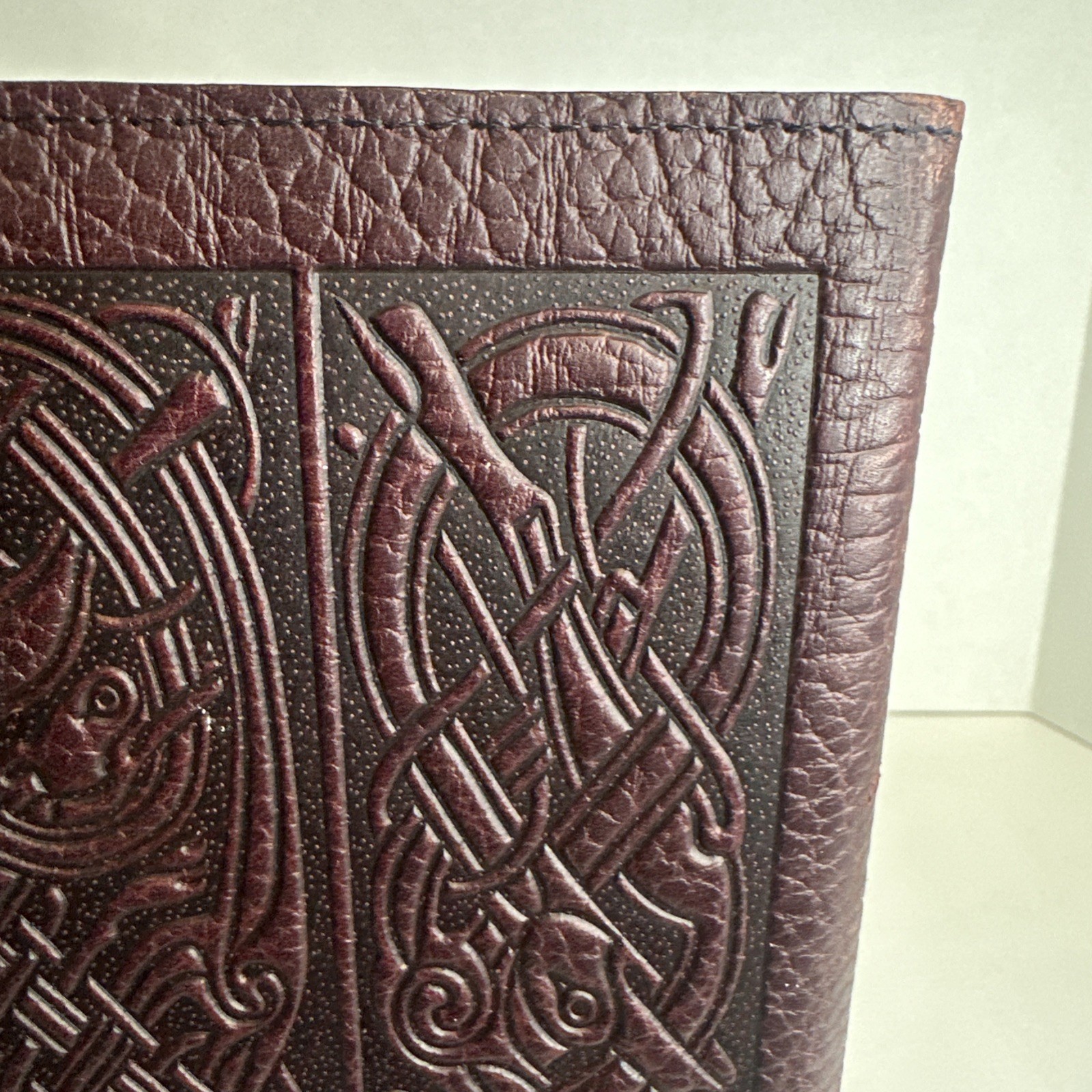 NEW Oberon Design Genuine Leather Journal Cover Irish Celtic Pewter Button 9×6