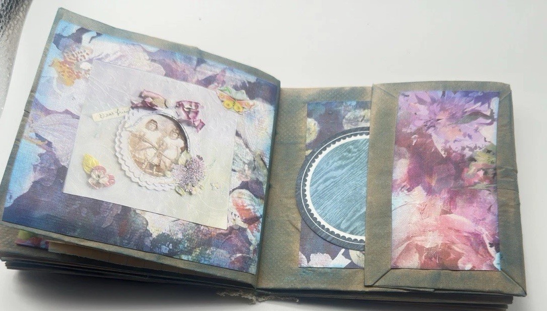 Hand Made Junk Journal 6×5 Inches Memories Themed Medium Is Brown Paper Bags