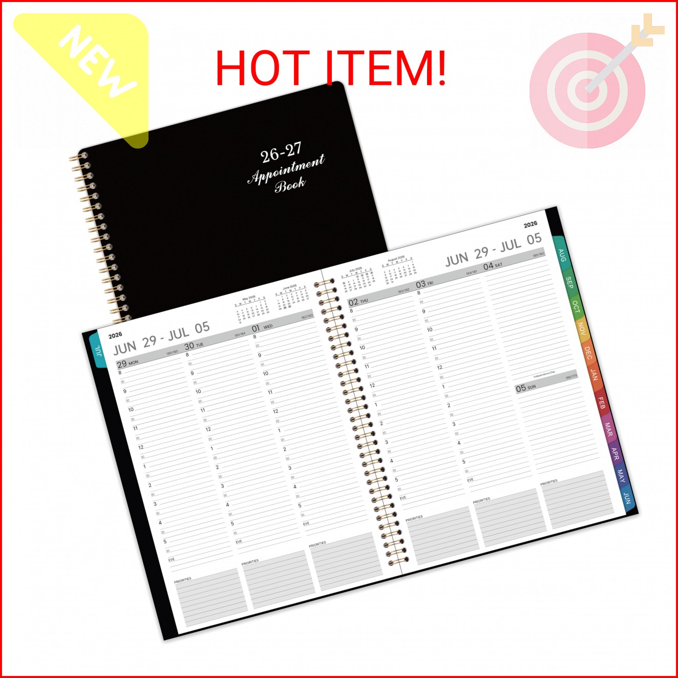 2026-2027 Appointment Book – 2026-2027 Planner, July 2026 – June 2027, 9″ x 11″,