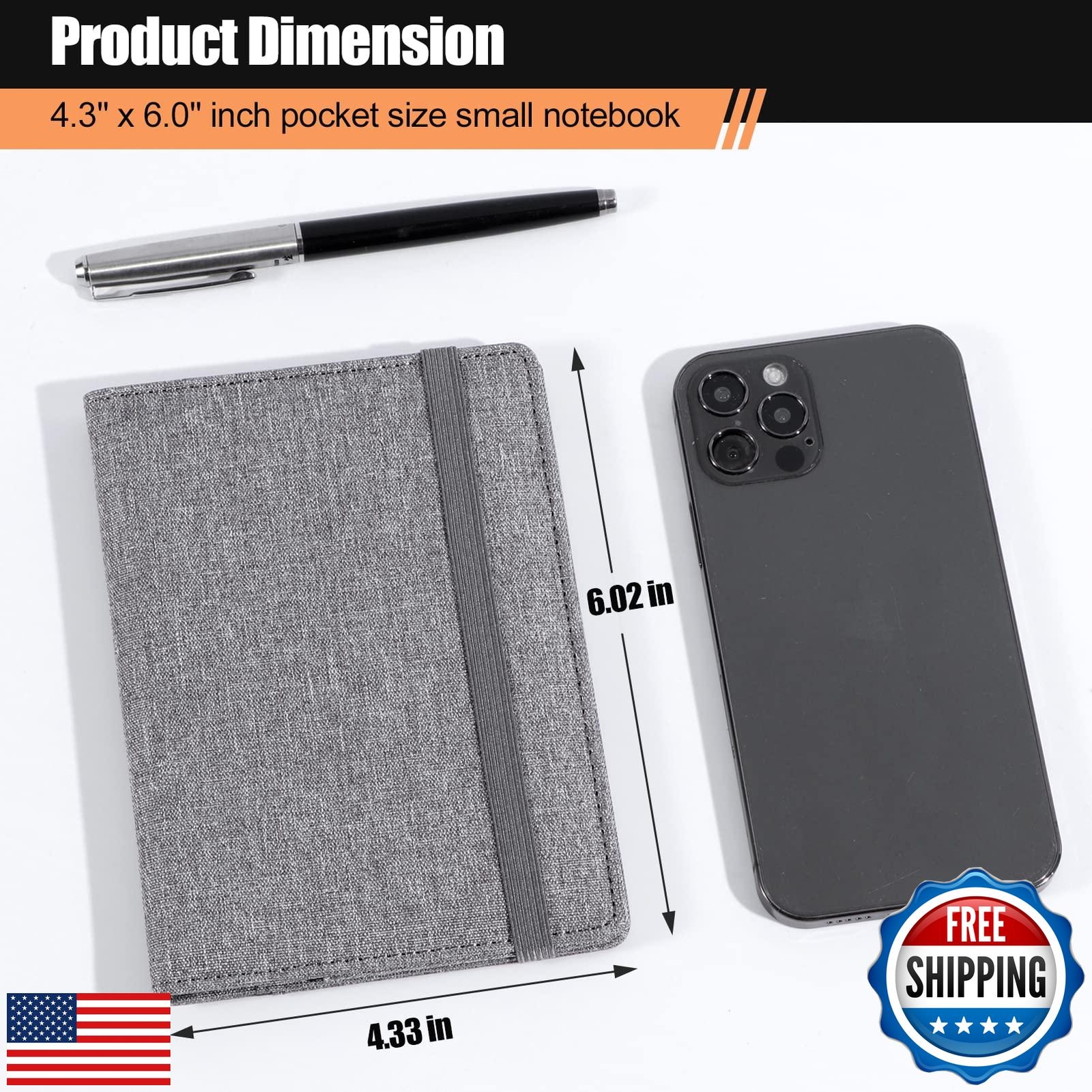 Plinyvel Notebook Cover for Field Notes 3.5″x5.5″ – Waterproof Organizer with
