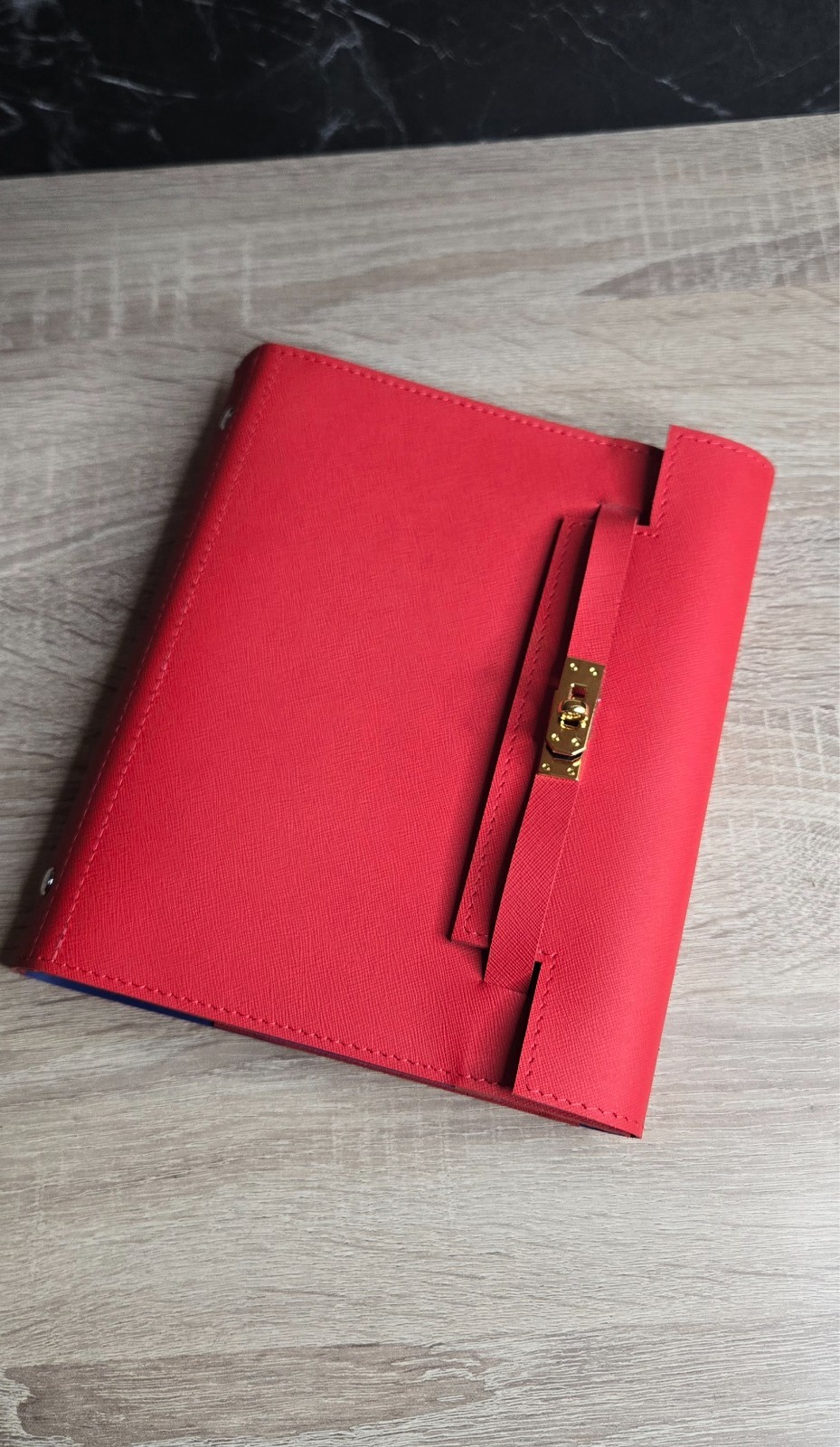 Orange red blue Leather Cover planner A5 – Oops Shop just cover with binder