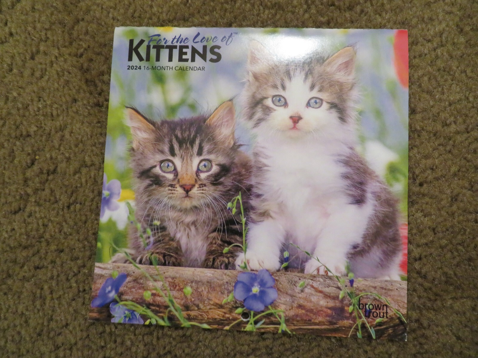 Brown Trout Love of Kittens Mini Wall Calendar 7″ x 7″ Good Cond.
