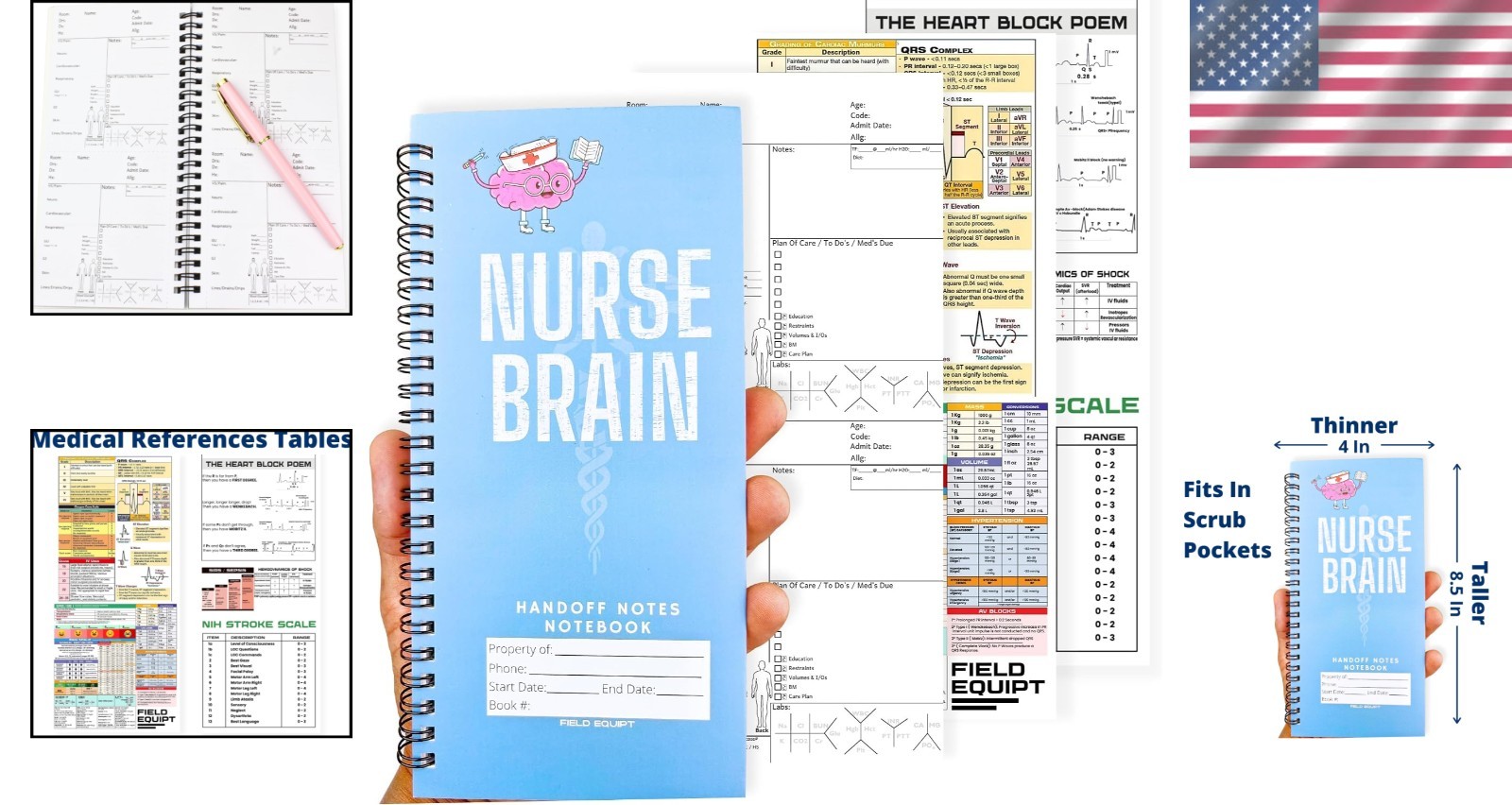 Essential Nursing Notebook Bundle – Reference Sheets and 280 Patient Templates