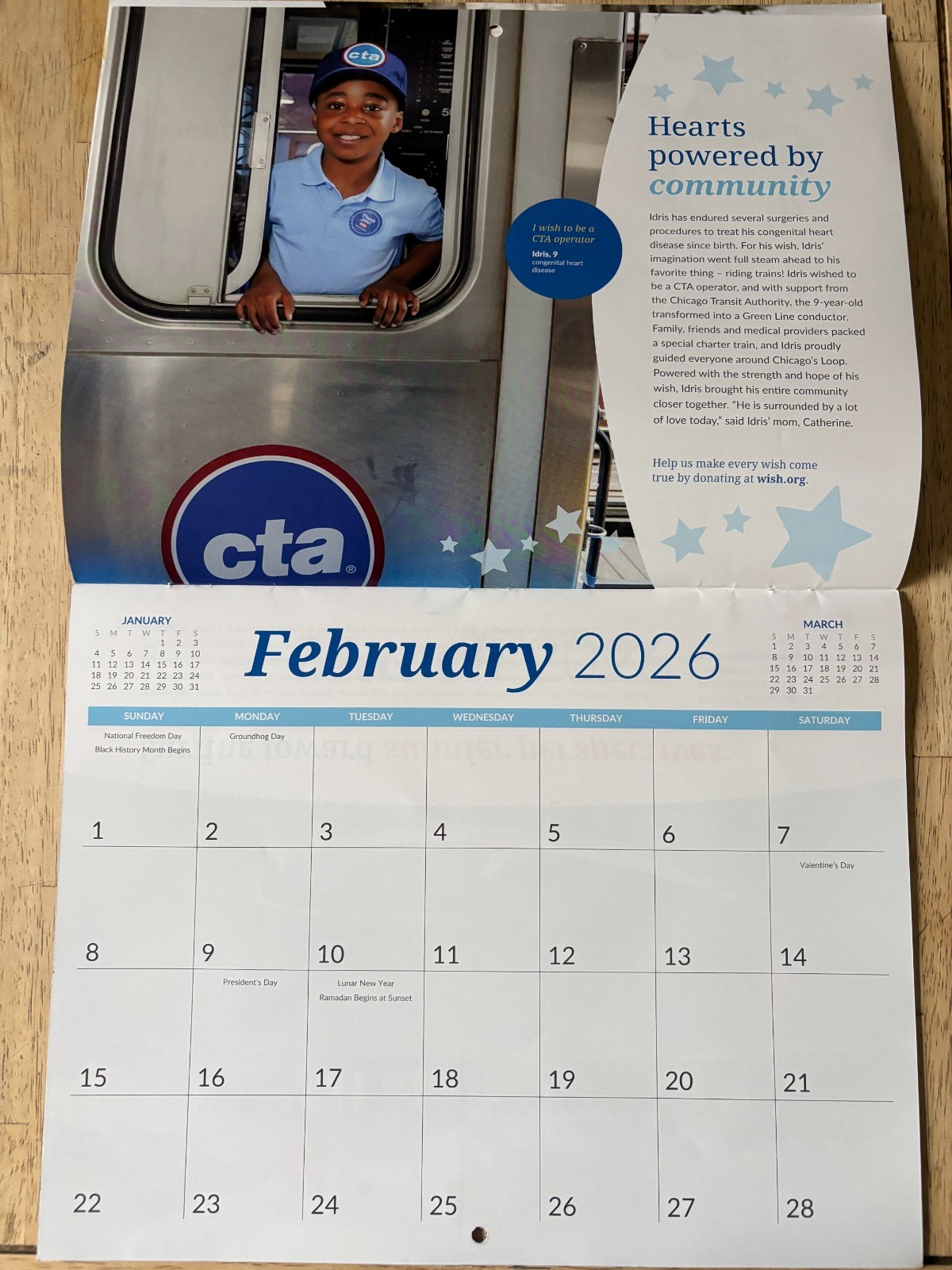 Make-A-Wish Foundation – 2026 Wall Calendar – 12 Months – Kute Kid Photography!