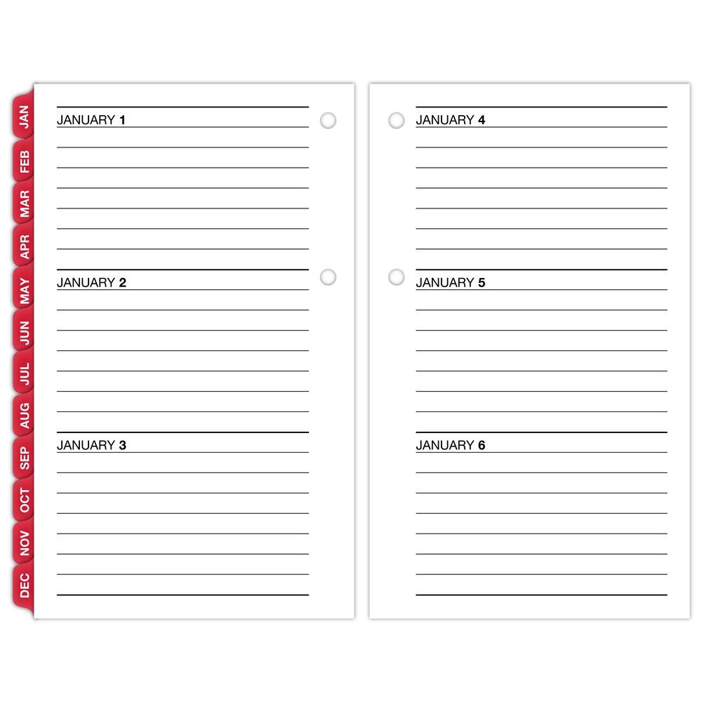 2026 At-A-Glance E717T-50 Daily Calendar Refill with Monthly Tabs 3-1/2×5-27/32