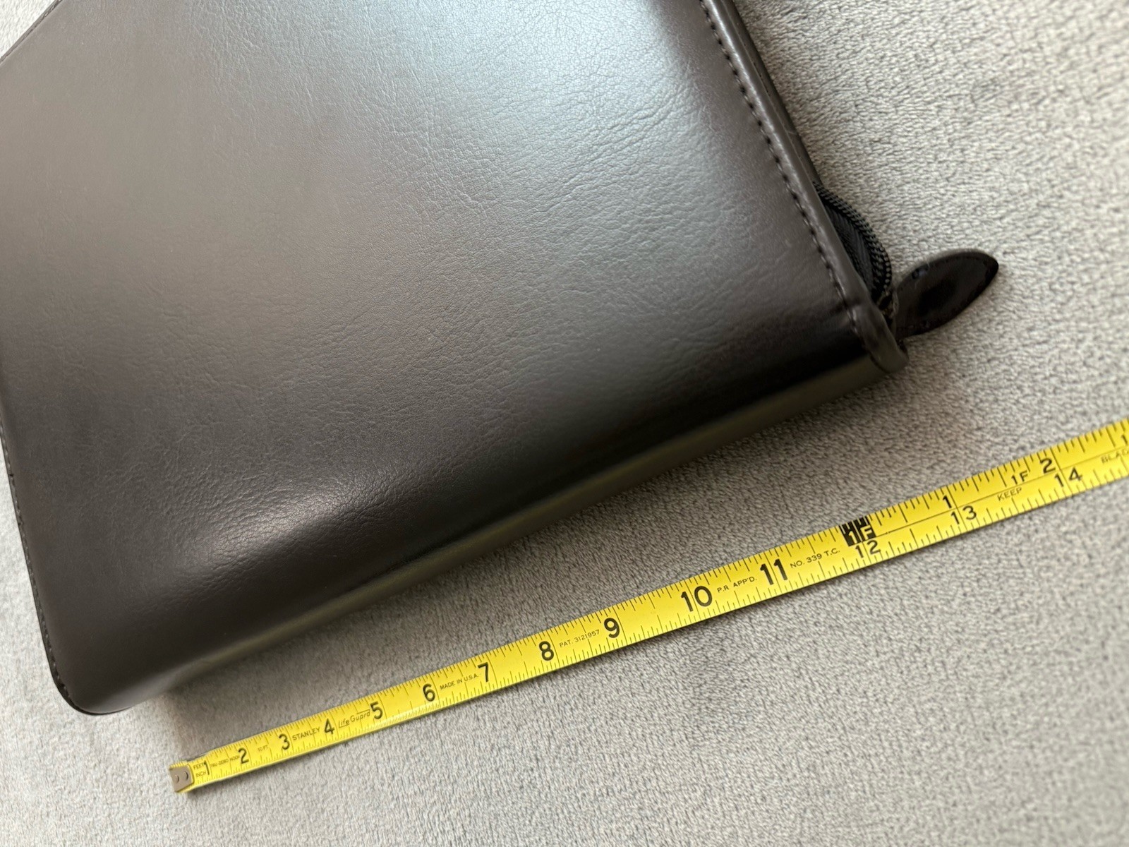 Day-Timer Planner Leather? Black USA Made 7 Ring Binder Double YKK Zipper Slots