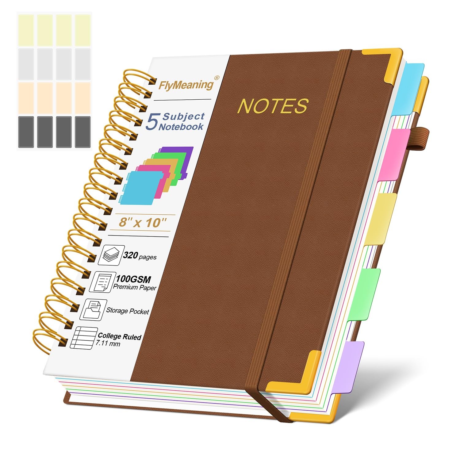 FlyMeaning Hardcover Spiral Notebook Journal with Removable Dividers Tabs, 32…