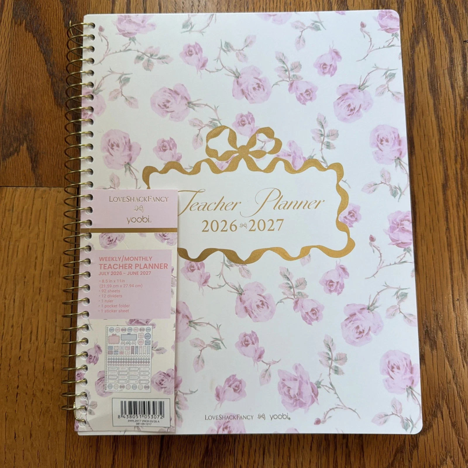 LoveShackFancy x Target Yoobi Floral Teacher Planner Organizer 2026-2027 New