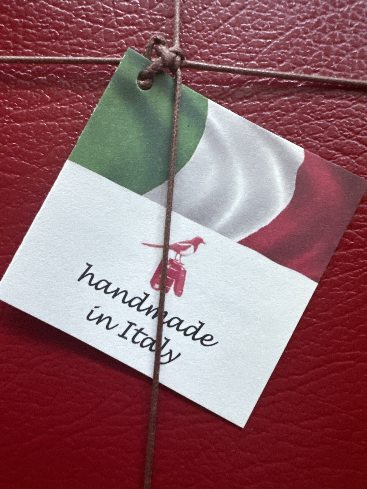 BIEFFE Set Of 3 Small RED Notebooks Gold Bird MOTIF Red Edges 5.5” X 8” Italy