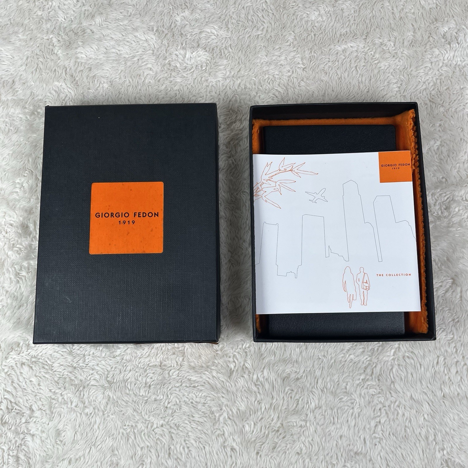 Giorgio Fedon Leather Address Book Agenda Black 3” x 5” Dust Cover Made in Italy