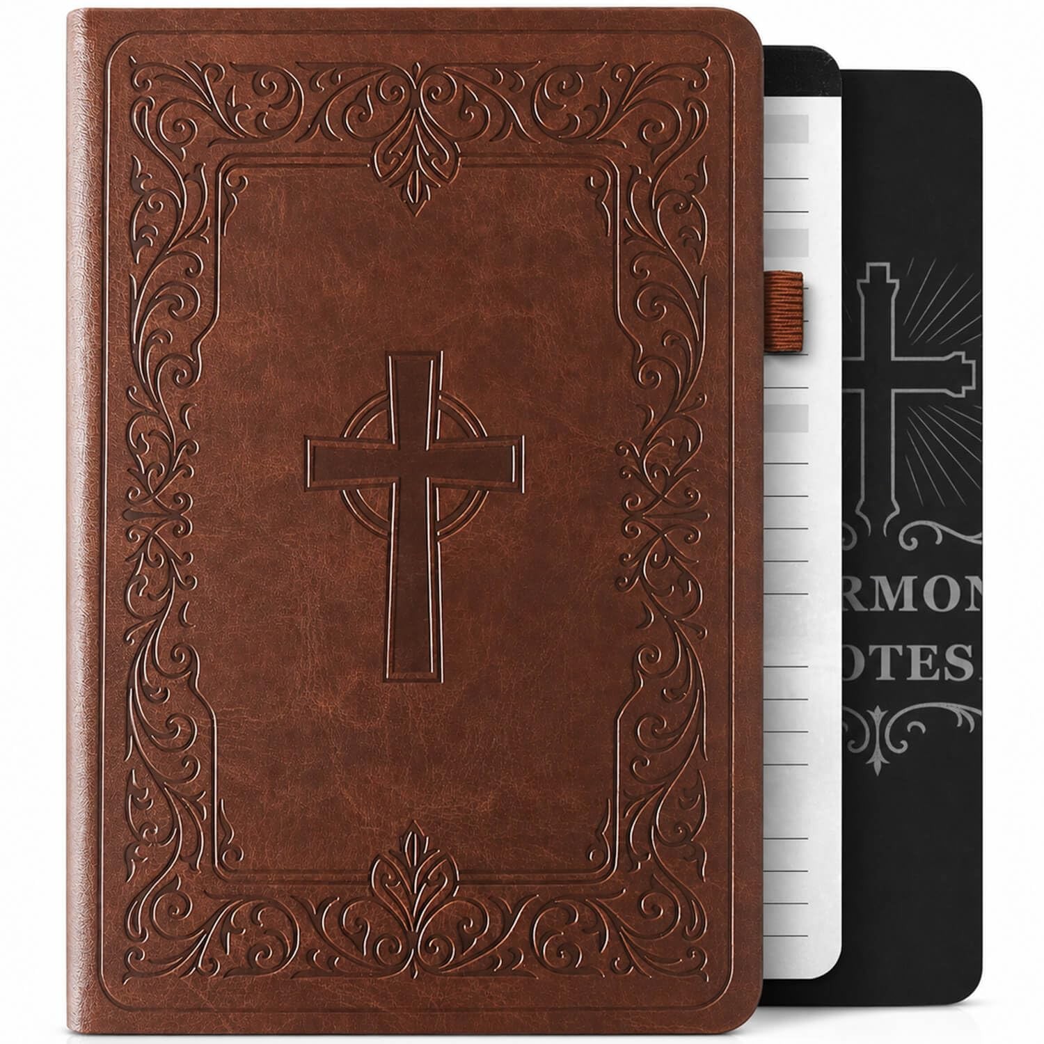 Christian Bible Journal for Men & Women – 5.3×7.6 inches, Antique Brown