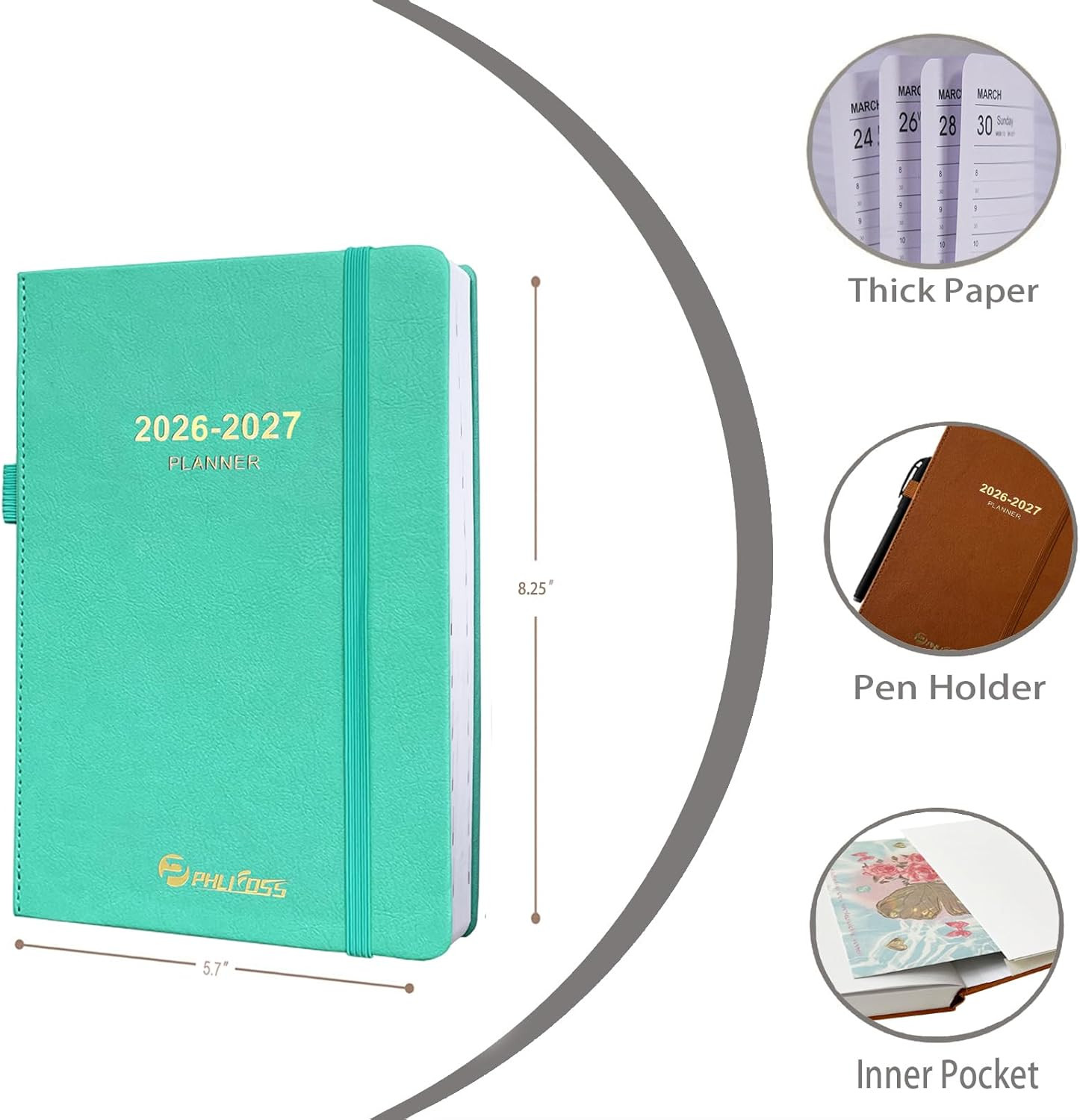 Daily Planner 2026-2027, One Page per Day, Academic Calendar (July 2026 – June 2
