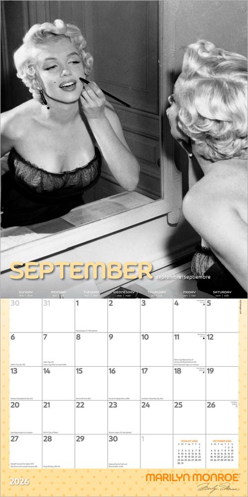Marilyn Monroe OFFICIAL | 2026 12×24″ (Hanging) Monthly Square Wall Calendar
