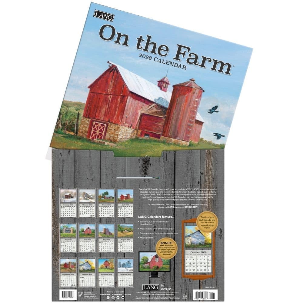 Lang, On the Farm 2026 Wall Calendar by Bill Zierke, 13.4” X 12”, 2026