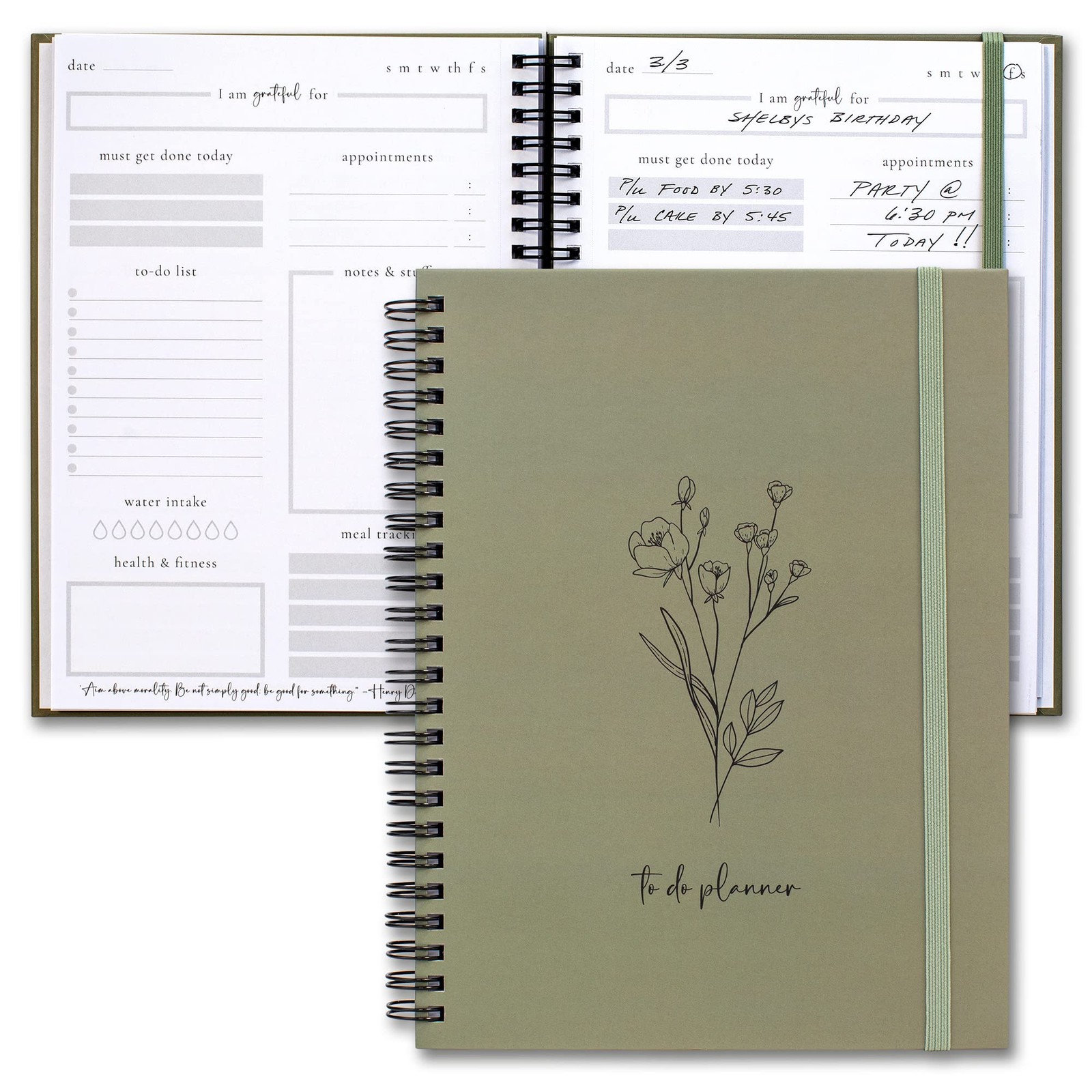 Beautiful To Do List Notebook – Aesthetic 6.4 inches X 8.5 inches, Darkgreen