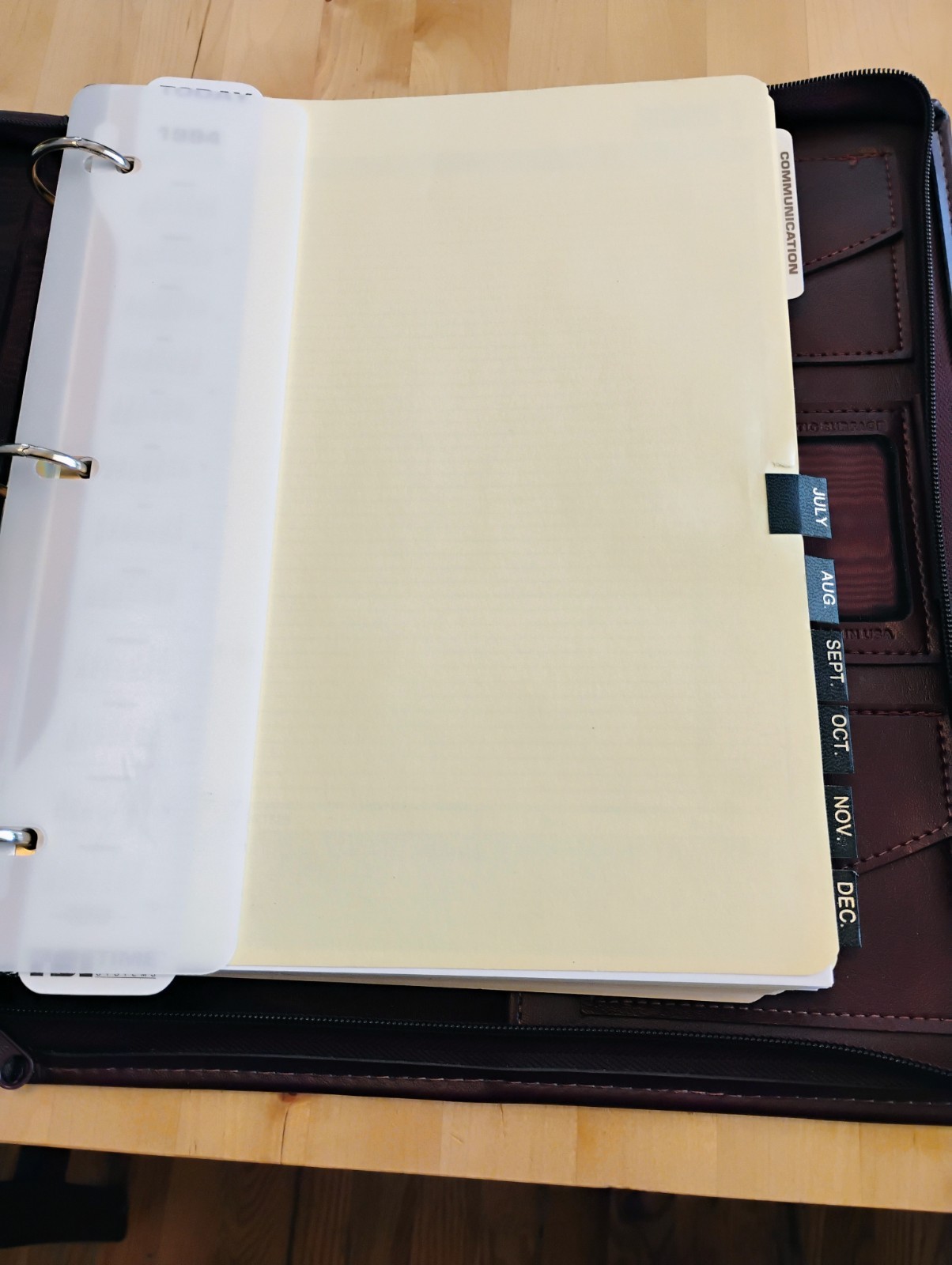 Time System A5 Leather Binder zip closure Pentel P225 Pencil CLEAN 1994 Planner