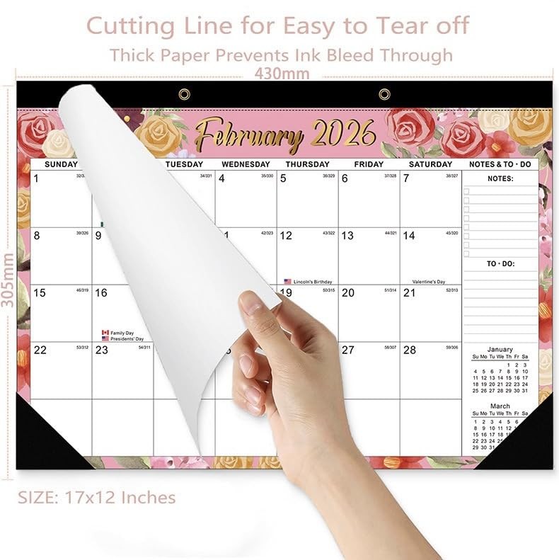 Desk Calendar 2026, Large 17″ x 12″ 18 Months Runs from B#2026-2027