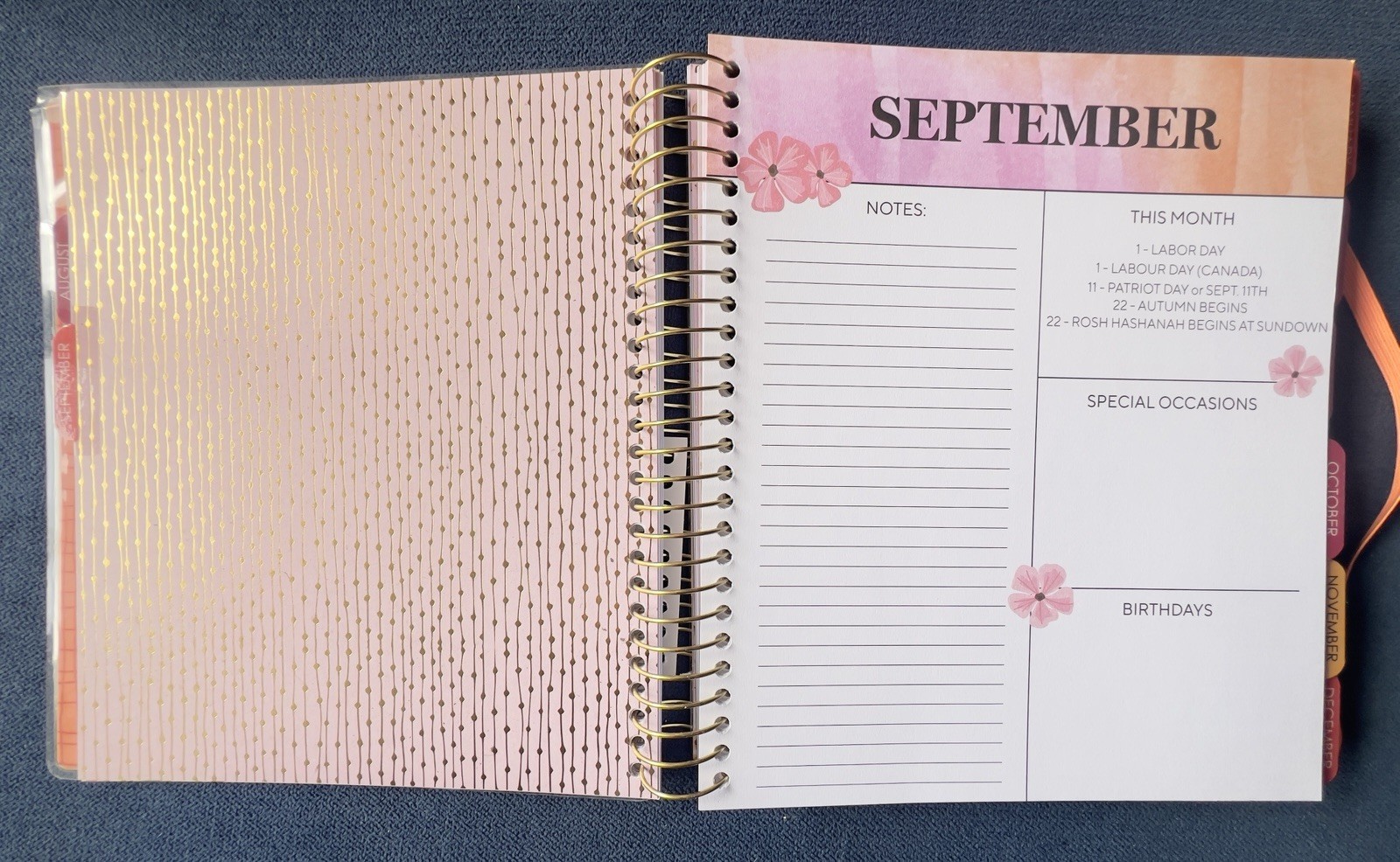 17 Month Planner ZINNIA GARDEN Aug 2025 -Dec 2026 Weekly Planning Note Page Gift