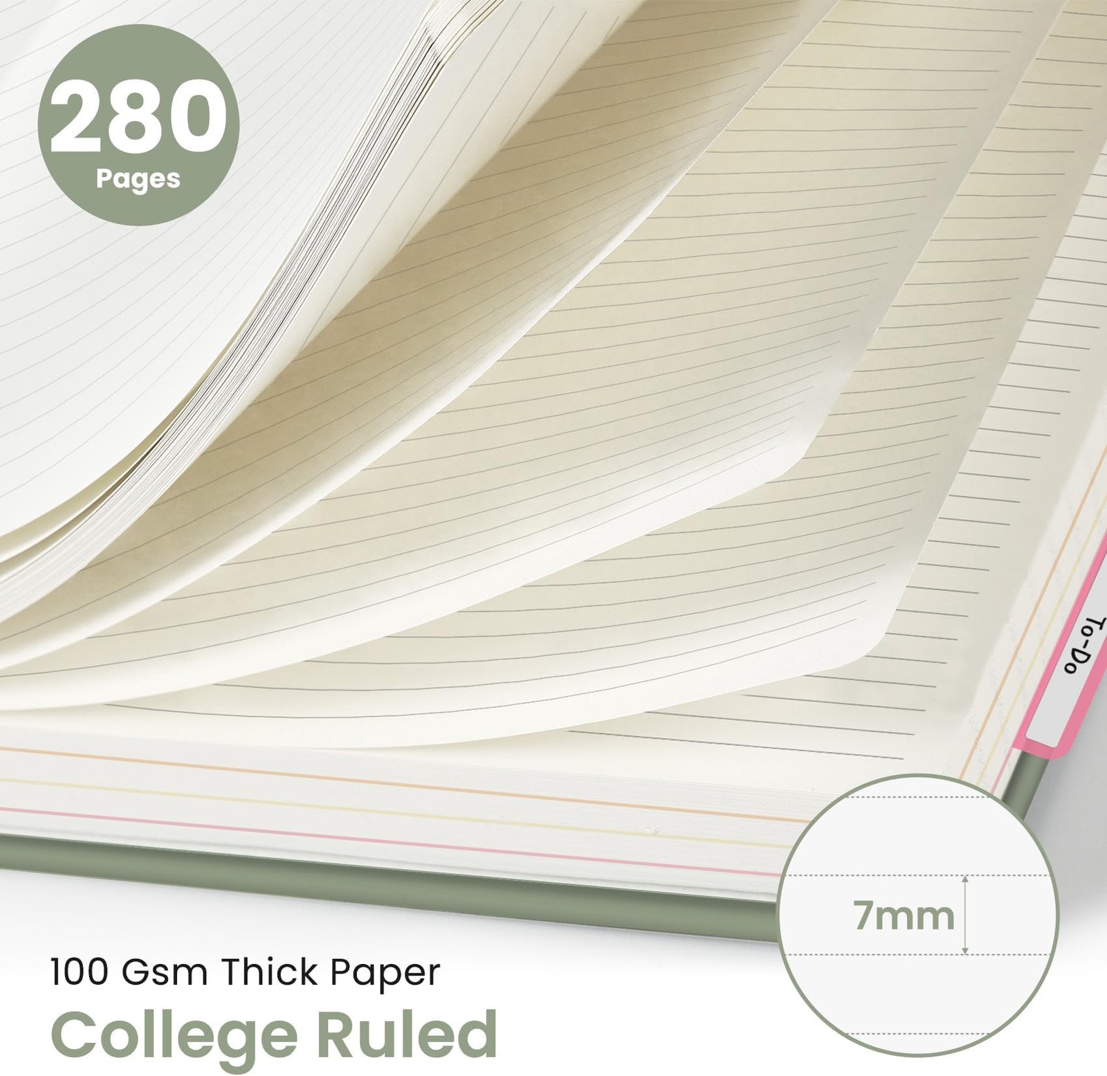 Hardcover Spiral Journal Notebooks for Work With Removable Dividers & Tabs, 8…