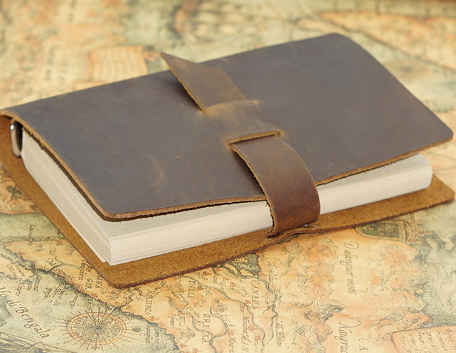 A6 Writing notes Notebook sketchbook Diary Notepad handmade leather brown Q283