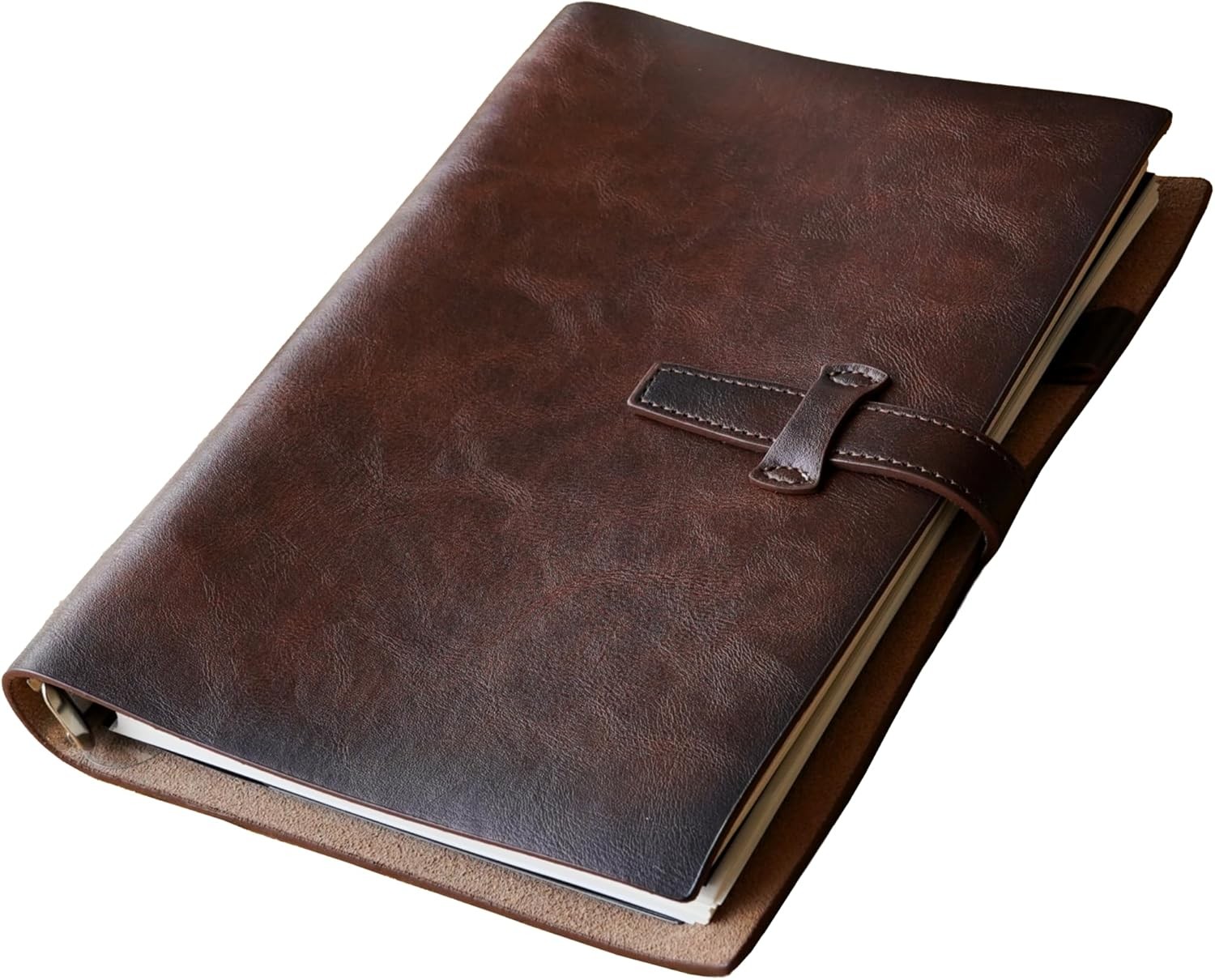 Refillable A5 Leather Binder Notebook, Reusable Leather Journal, Vintage Organiz