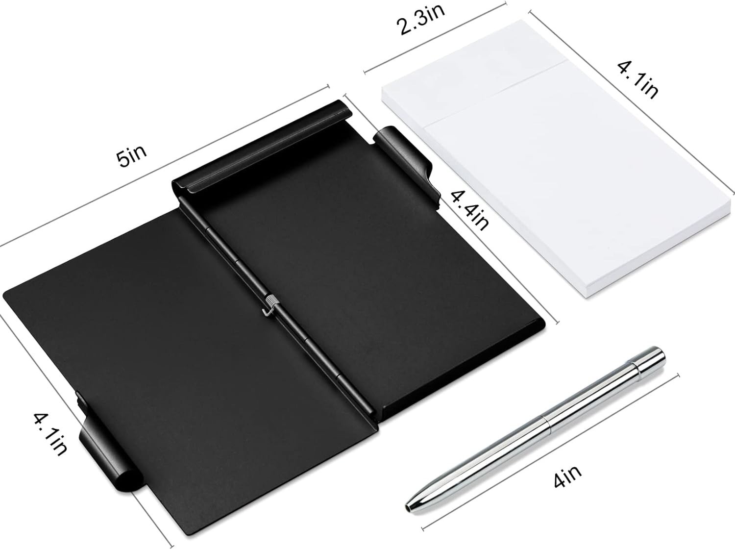 Mini Pocket Notebook Metal Cover Small Notepad with Pen 60 Pages