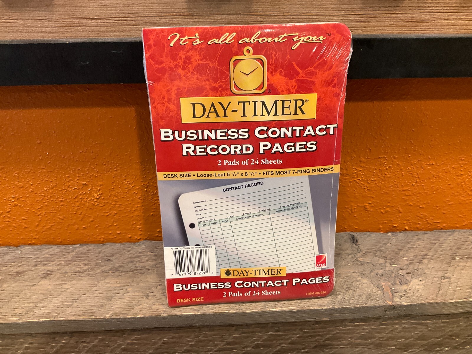 1994 DAY-TIMER 5.5″ x 8.5″ Contact Pages Refill Sheets 87226 7 Rings 2 Pads