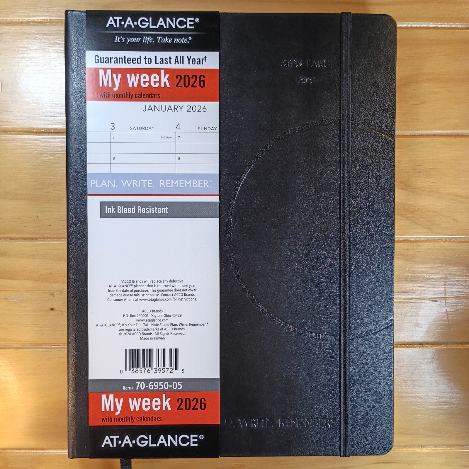 AT-A-GLANCE My Week 2026 Item #70-6950-50 Ink Bleed Resistant Hardcover New.