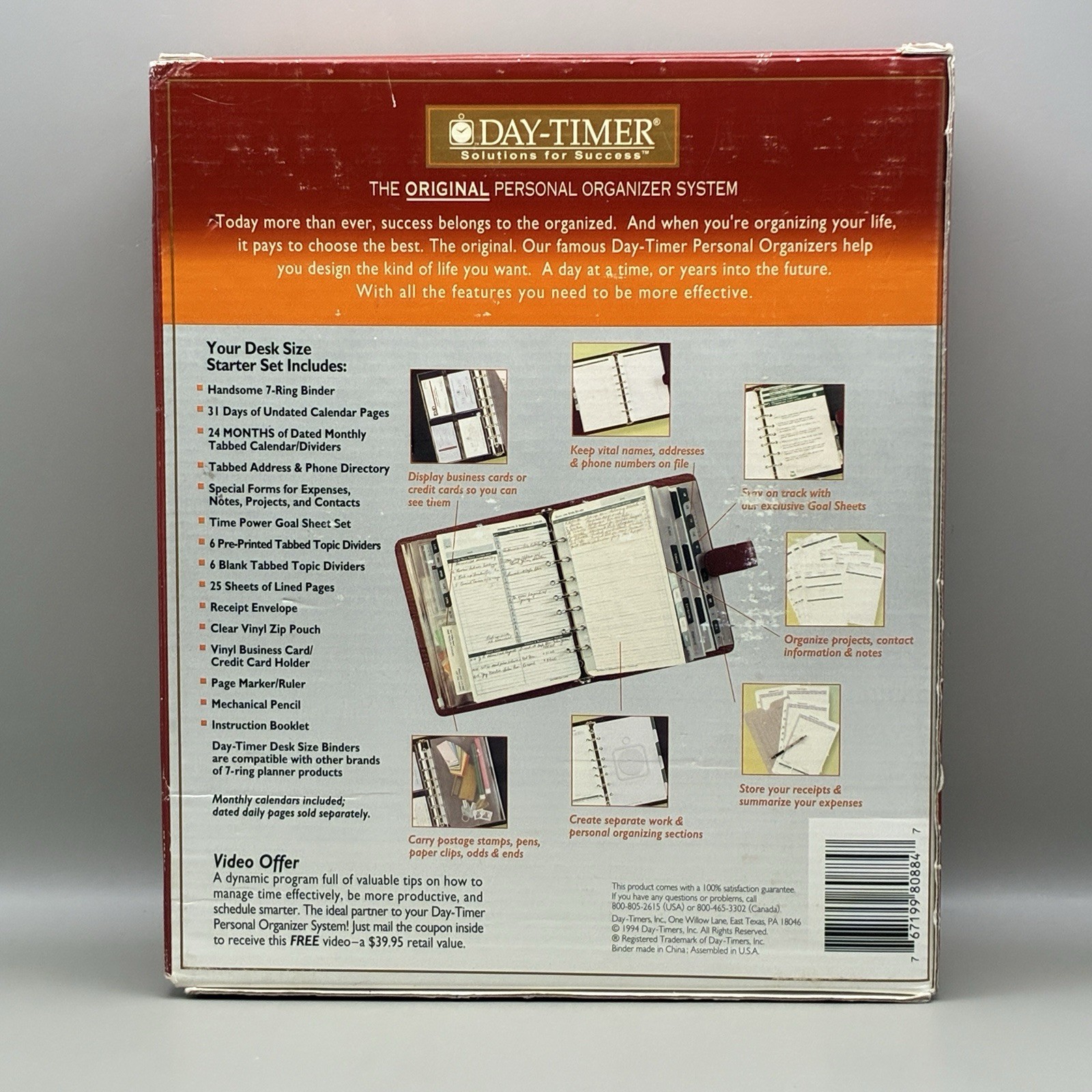 Day-Timer Original Personal Organizer System Starter Set British Tan Leather NEW