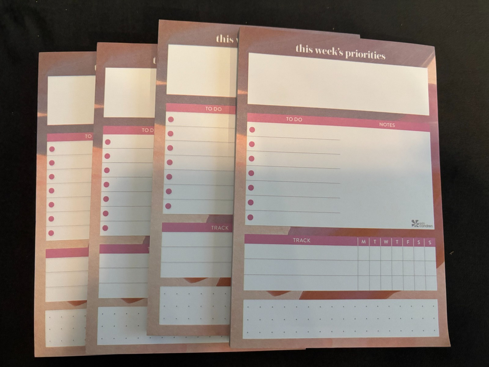 Erin Condren Sticky note pads, Set of 4 pads, 4″x6″-New pads out of packaging