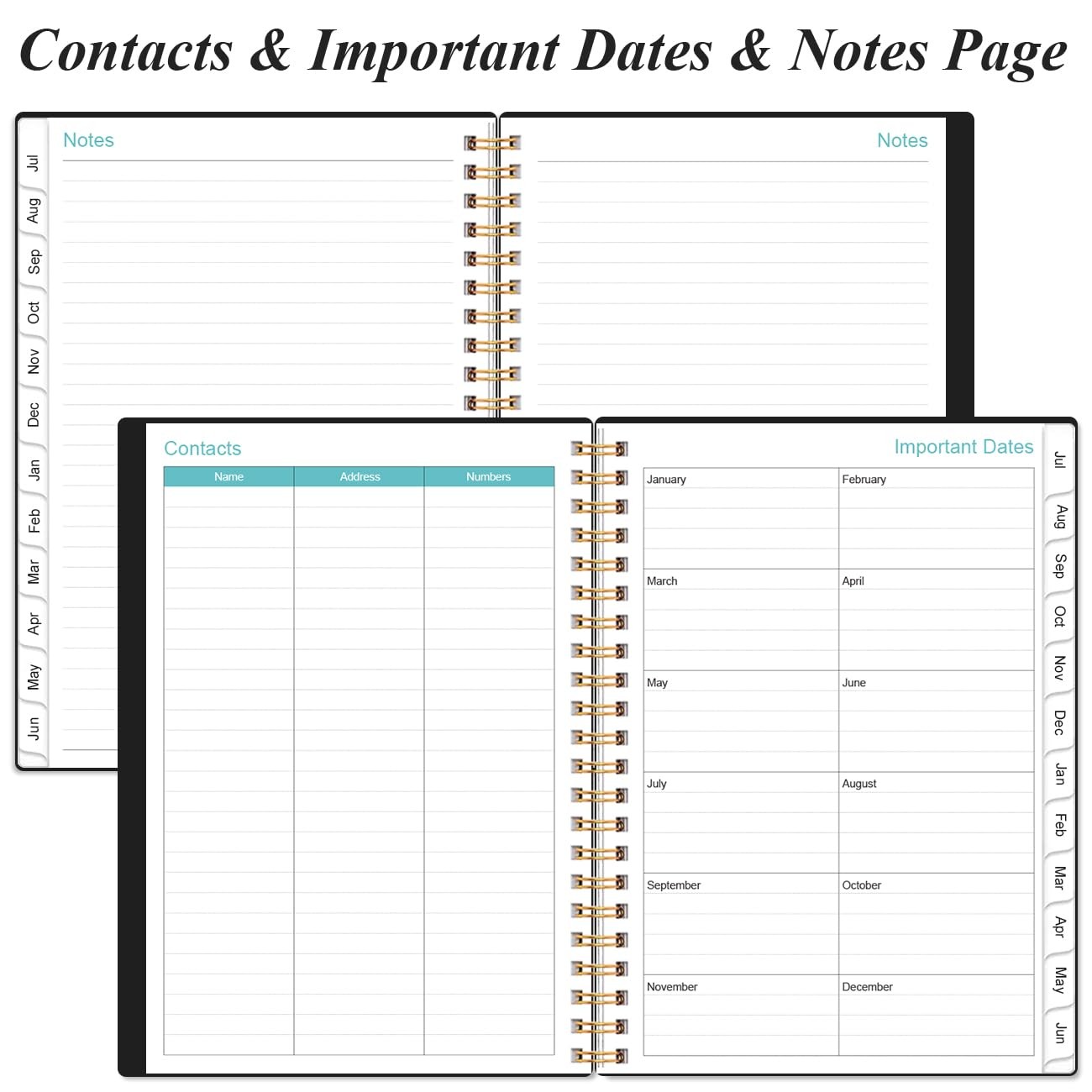2026-2027 Planner – Weekly and Monthly Calendar 6.4″ x 8.5″, Black