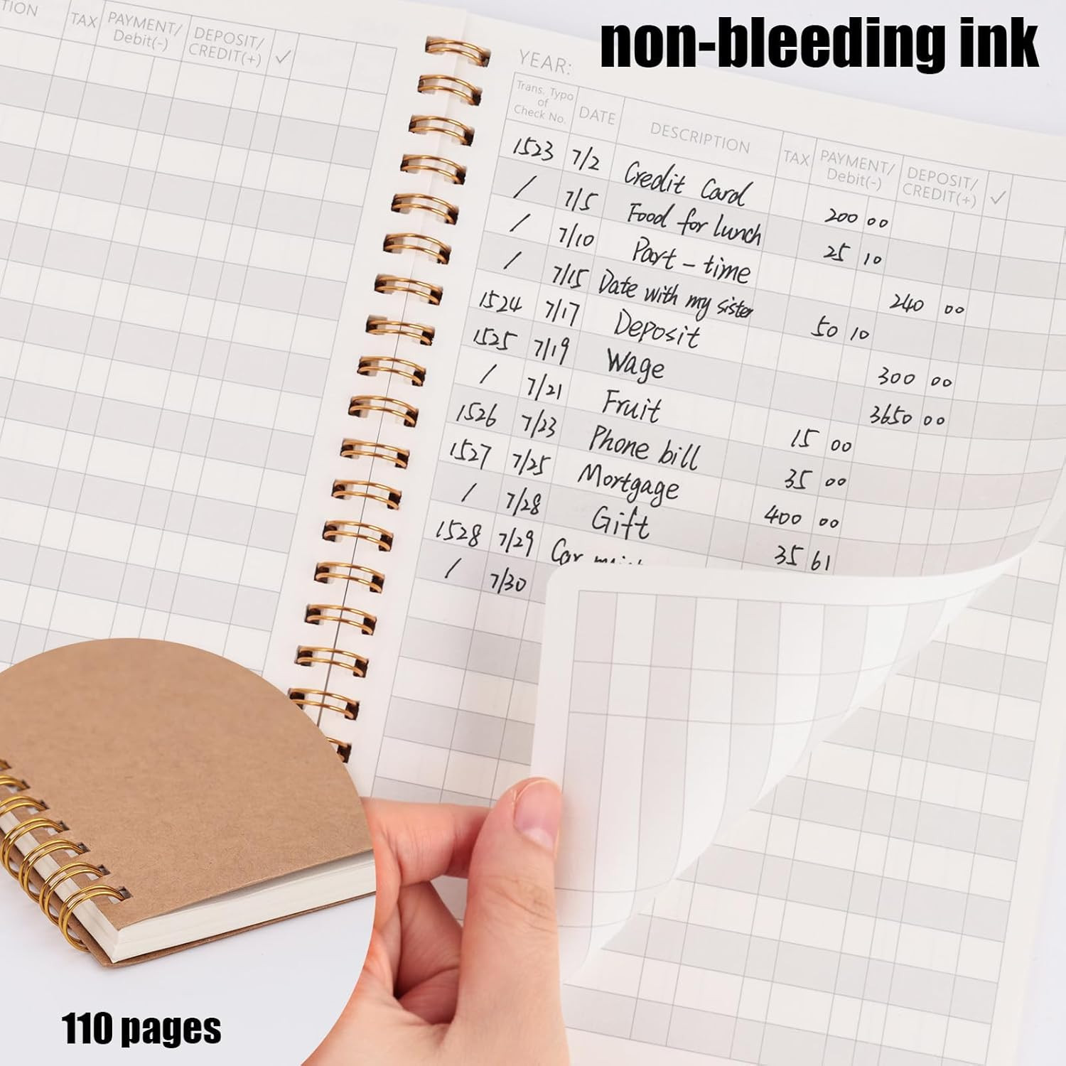Accounting Ledger Book, Expense Tracker Notebook A5 Budget Bill Tracker Notebook