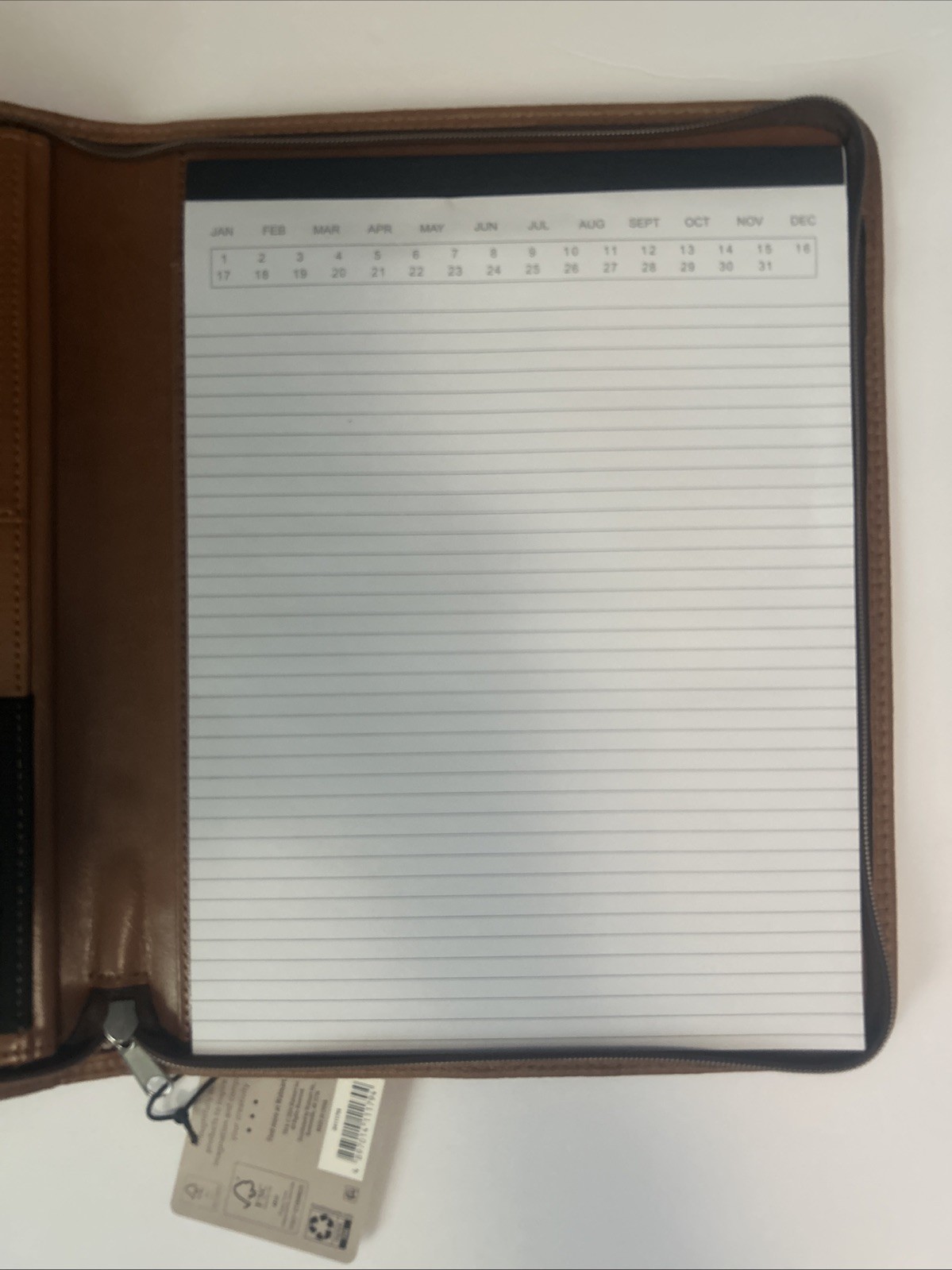 Pen Gear Executive Bonded Leather Professional Padfolio Notepad – Chestnut Brown