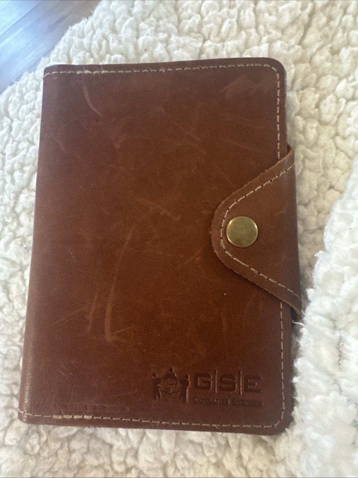 Holtz Genuine Kid Leather Portfolio Snap Latch Pockets Wallet Notebook Brown