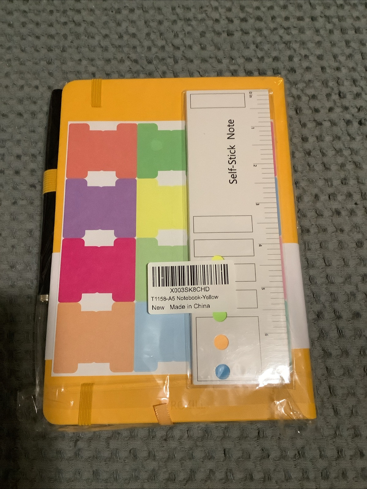 Yellow Hardcover Notebook w/ Pen 100Gsm Paper 300 Pages A5 Size Eyrozill